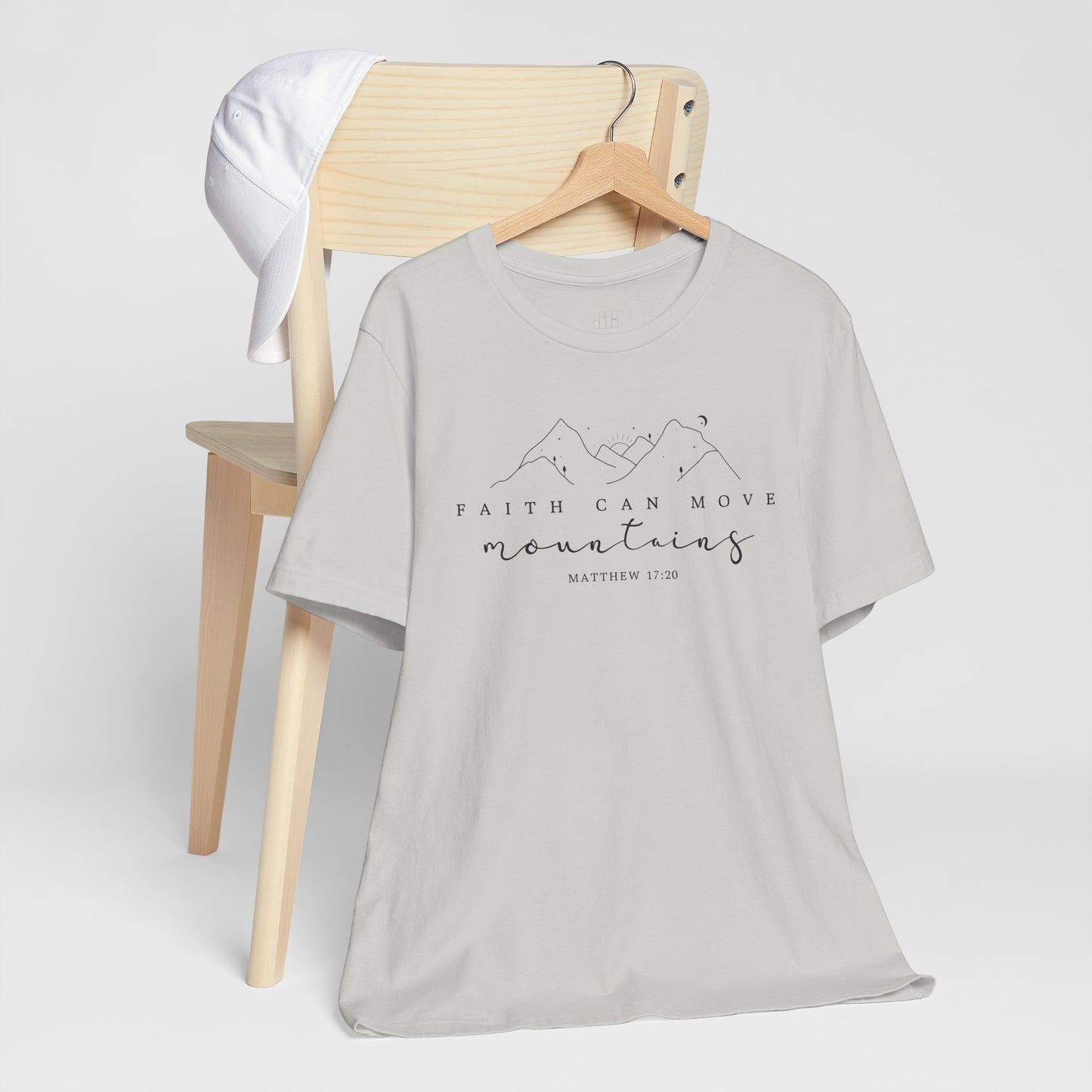 Faith Can Move Mountains Soft Cotton Tee - Matthew 17:20 Bible Verse Shirt