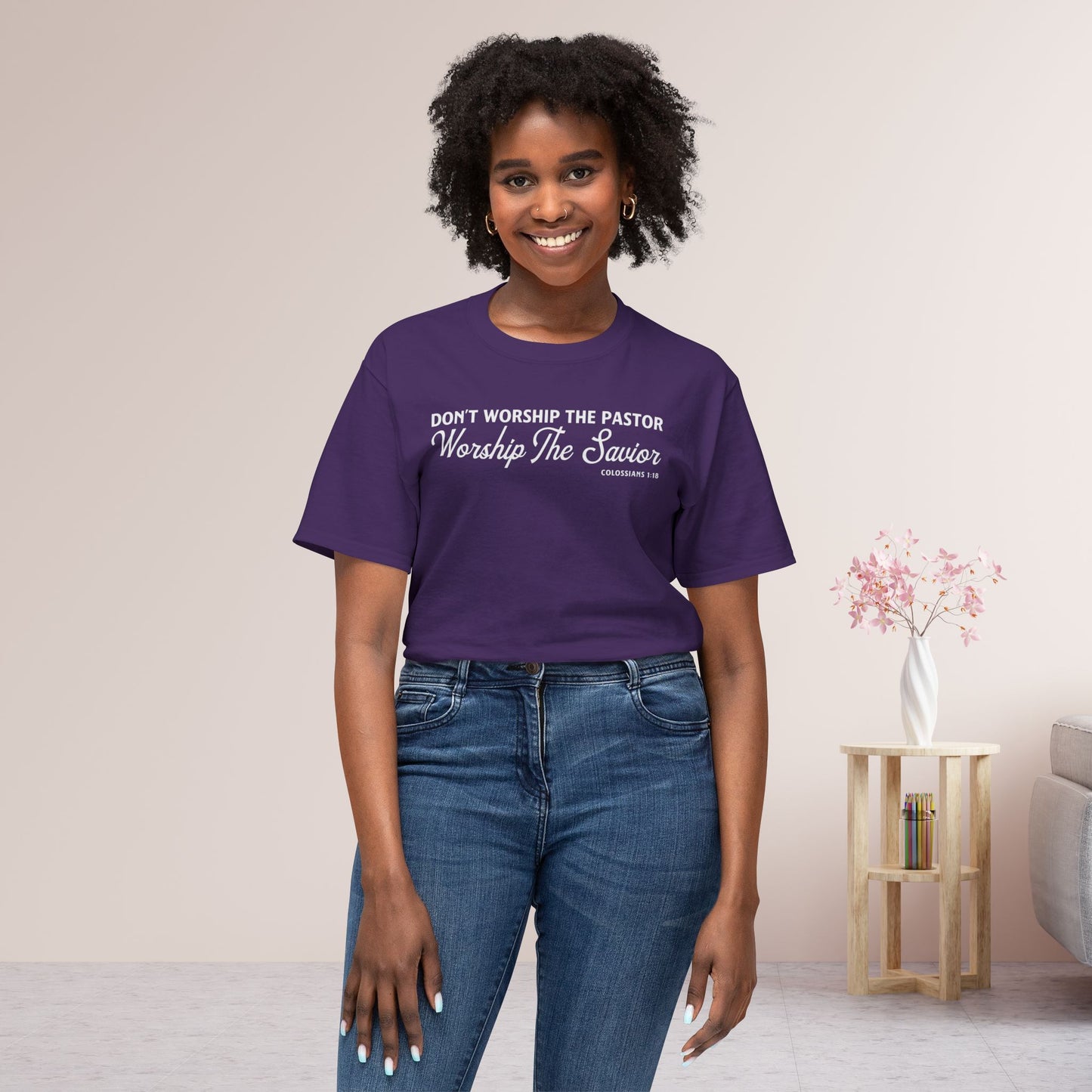 Don’t Worship the Pastor. Worship the Savior Unisex HD Cotton Tee