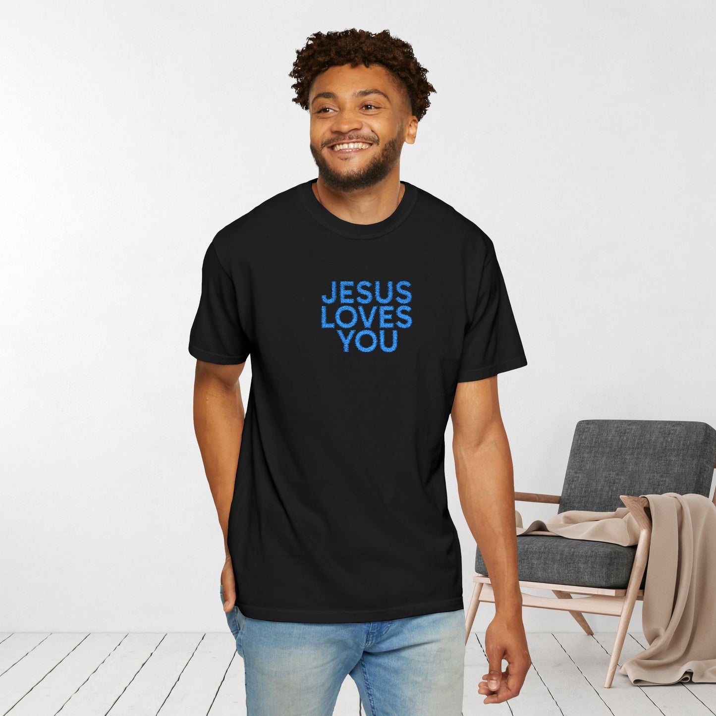 Jesus Loves You Embroidered Comfort Colors Shirt