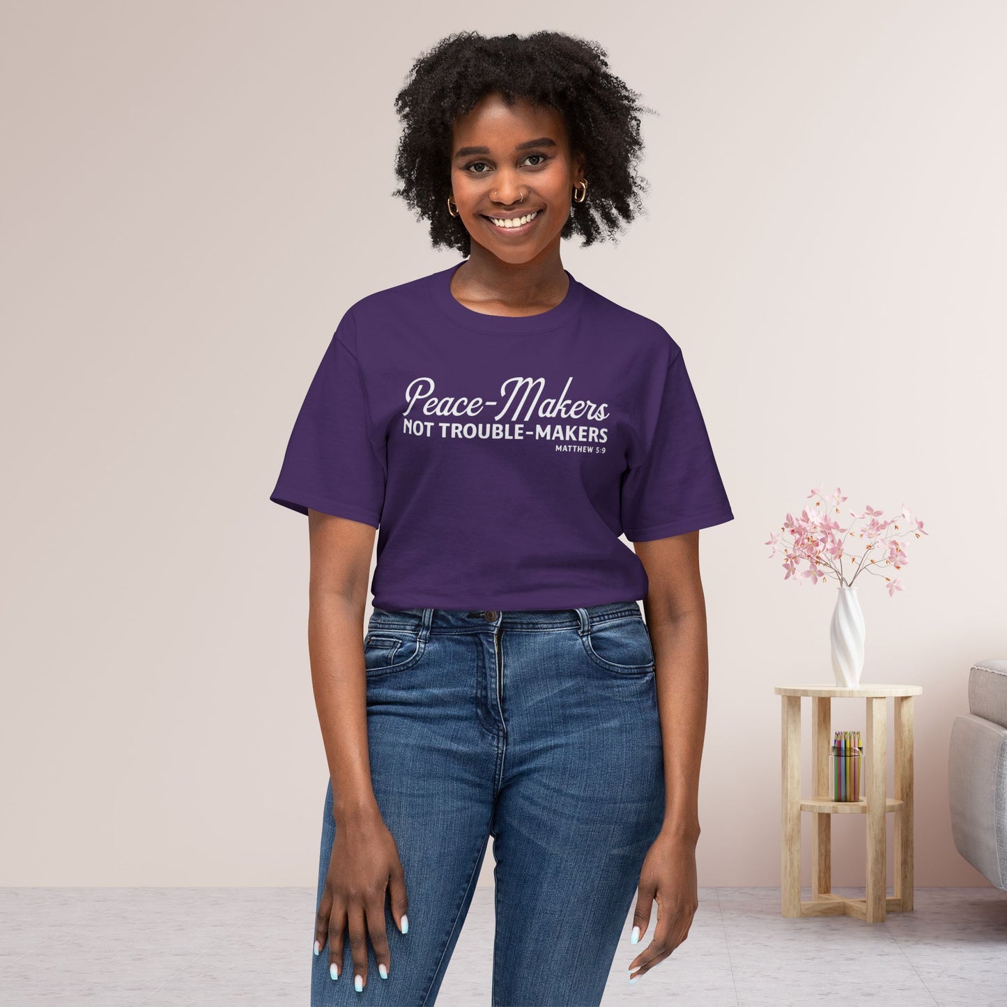 Peace-Makers, Not Trouble-Makers Unisex HD Cotton Tee