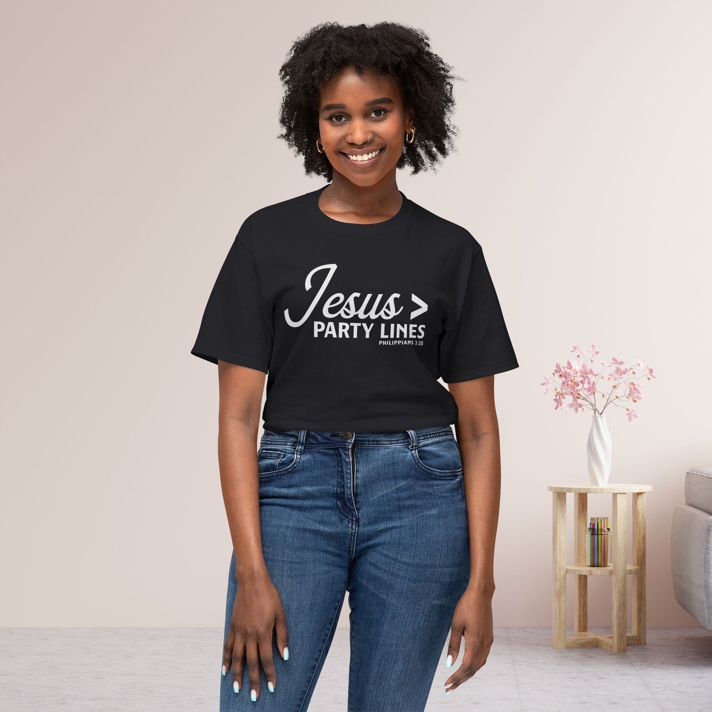 Jesus > Party Lines Unisex HD Cotton Tee