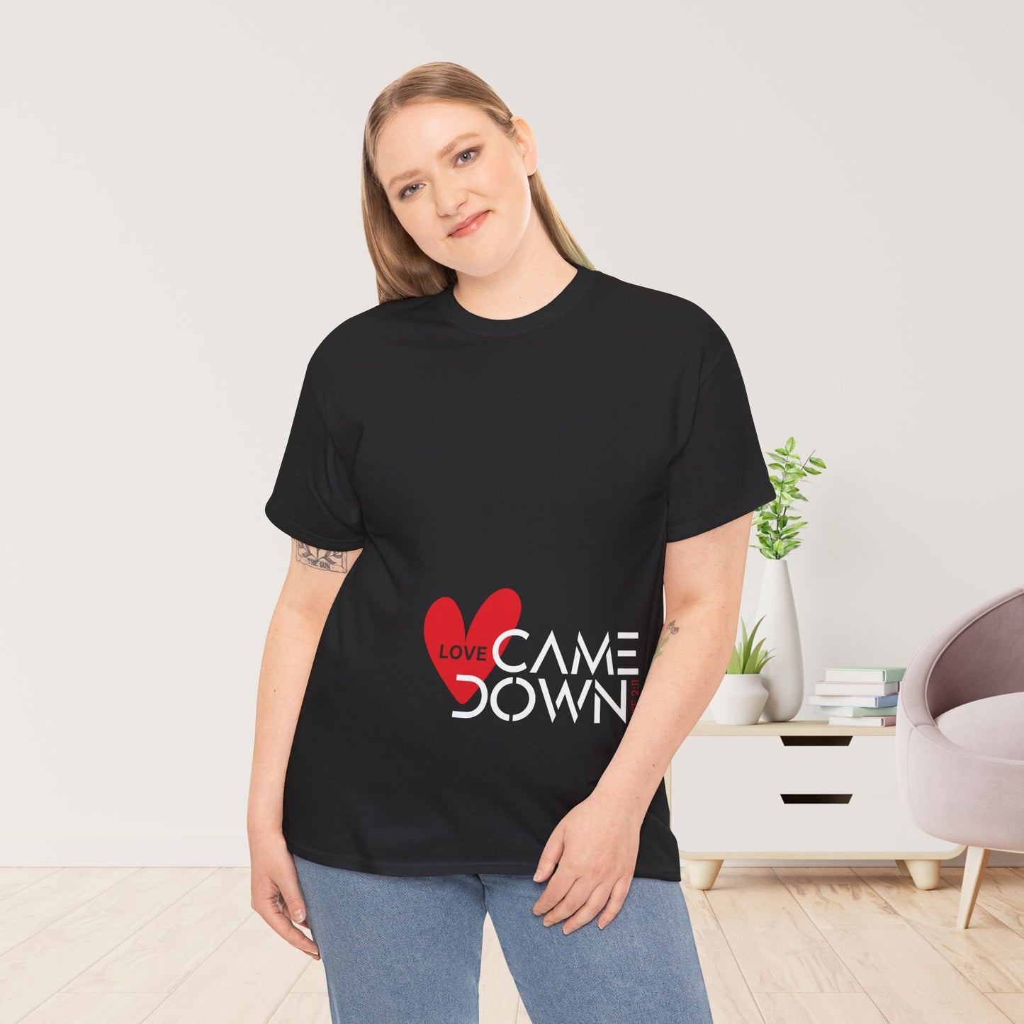 Love Came Down Heavy Cotton Tee - Luke 2:11