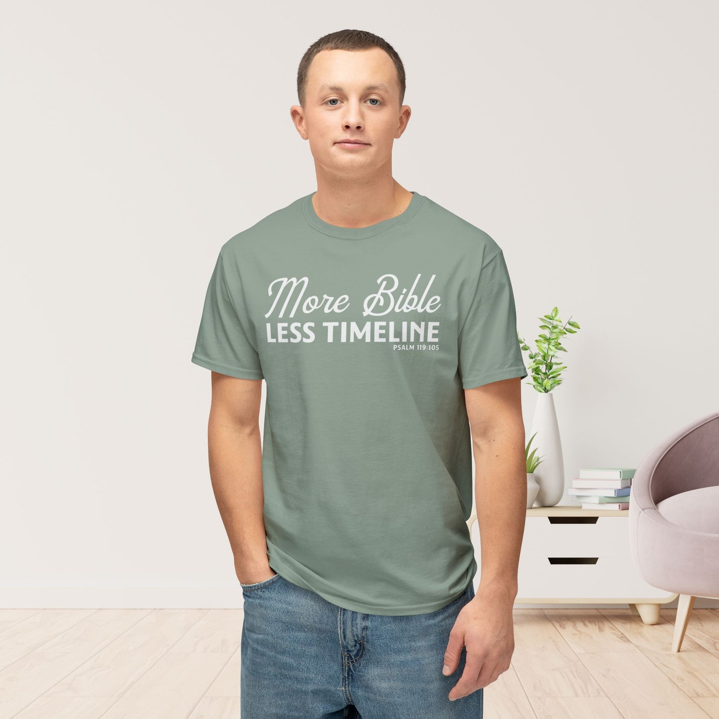 More Bible, Less Timeline Unisex HD Cotton Tee