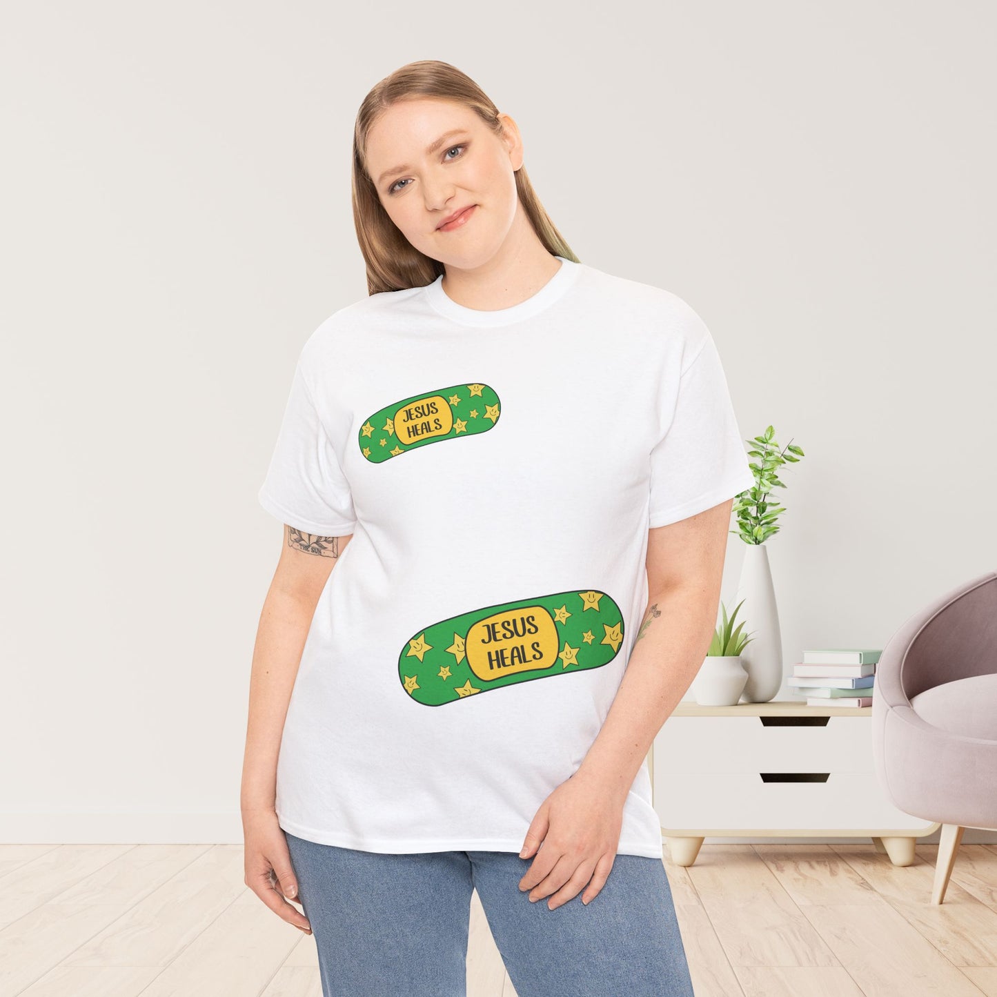 Jesus Heals Heavy Cotton Tee