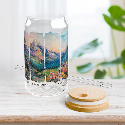 Fearfully & Wonderfully Created Sipper Glass with Bamboo Lid & Straw - 16 oz