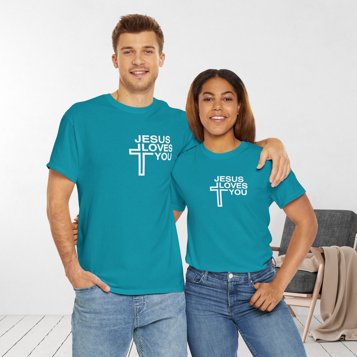 Jesus Loves You Heavy Cotton Tee
