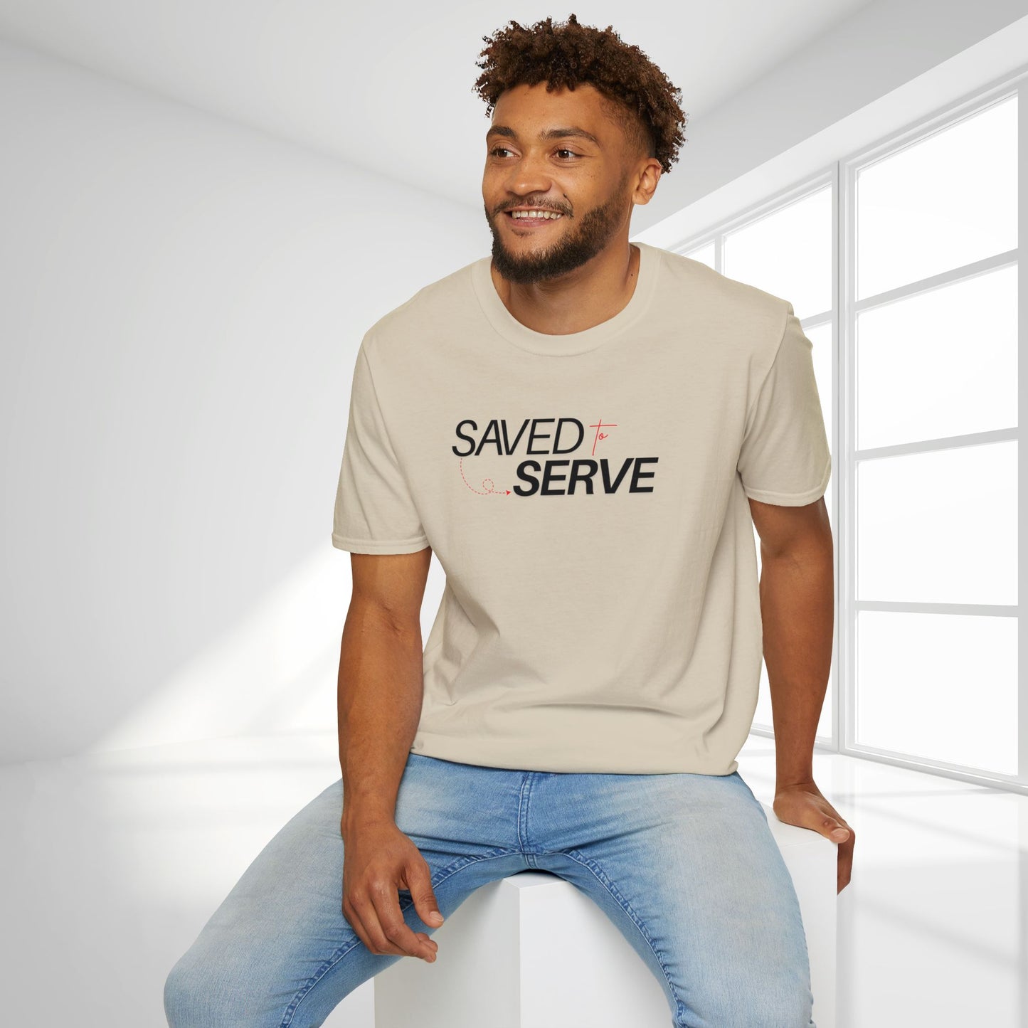 Saved to Serve - We Serve 'Cause We Are Saved Softstyle T-shirt - Trendy  Christian Tee