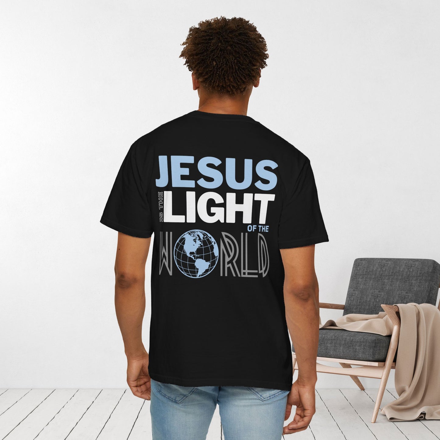 Jesus is the Light of the World Comfort Colors Shirt - John 8:12 Bible Verse Christian Shirt