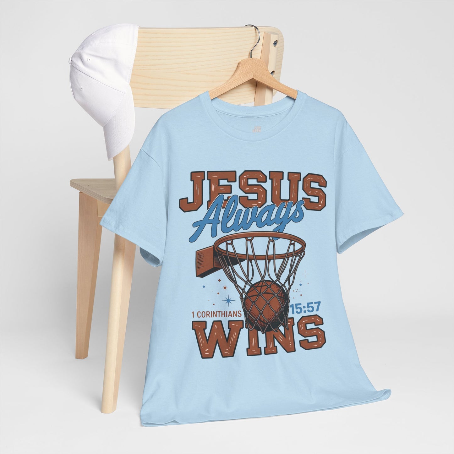 Jesus Always Wins Heavy Cotton Tee