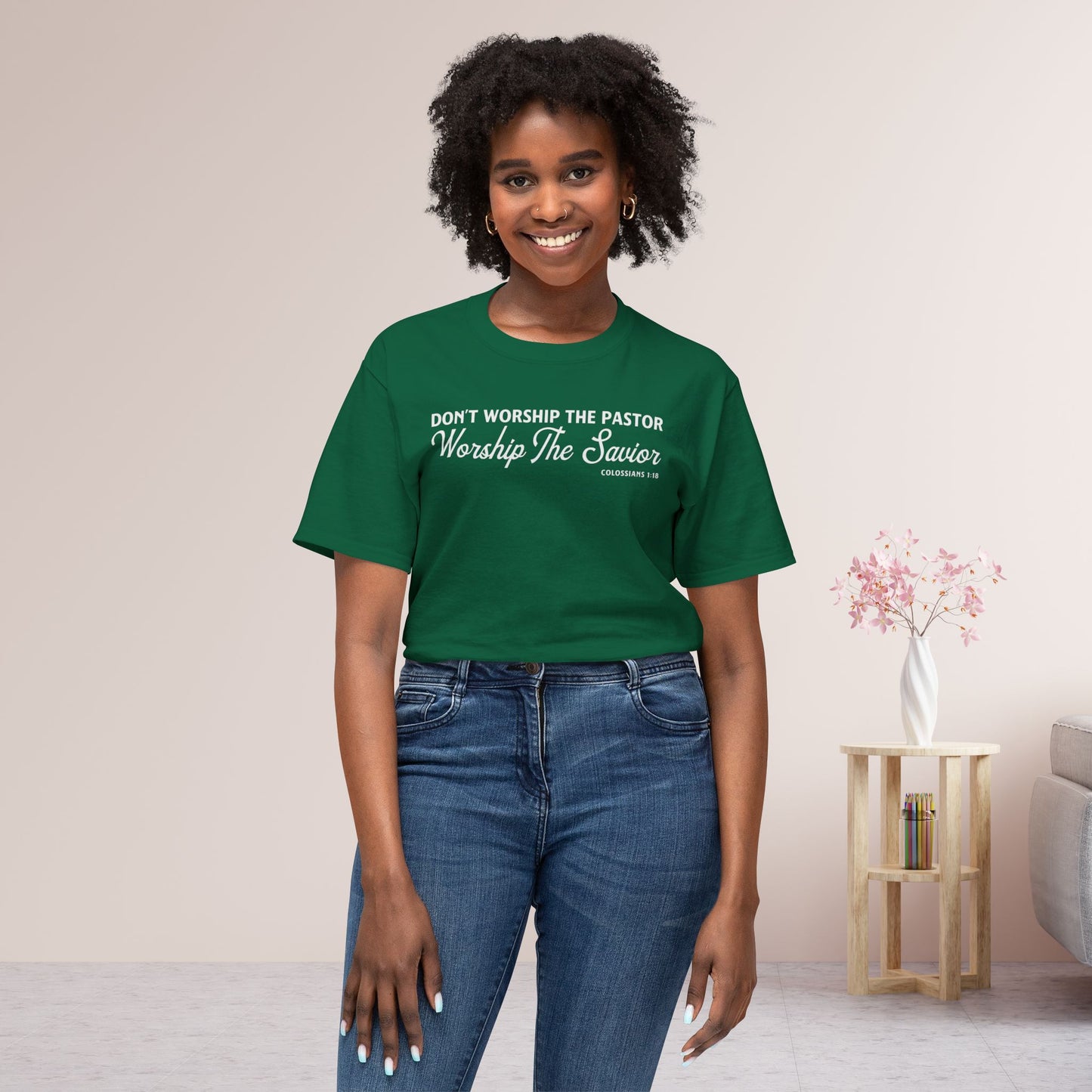 Don’t Worship the Pastor. Worship the Savior Unisex HD Cotton Tee
