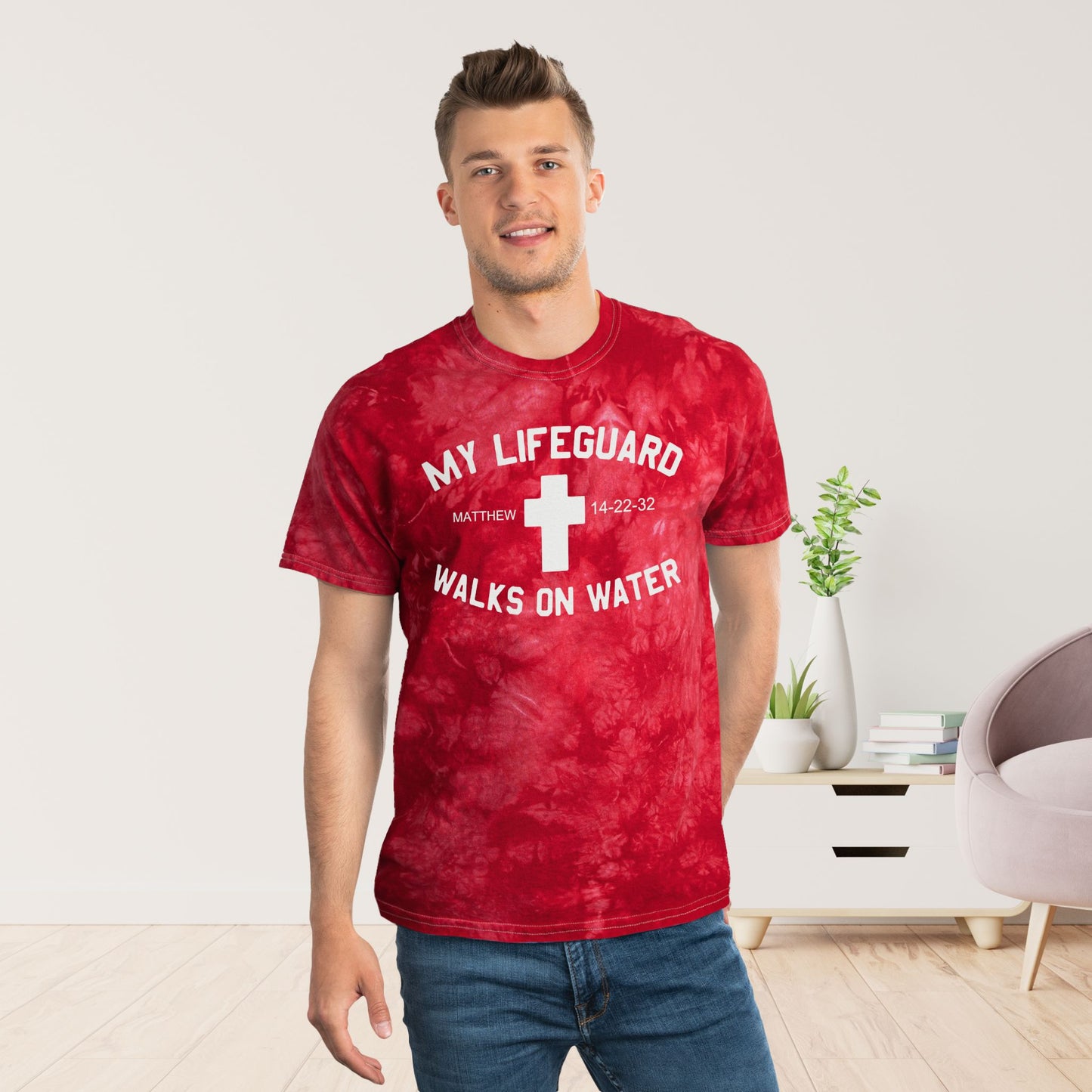 My Lifeguard Walks on Water Tie-Dye Tee