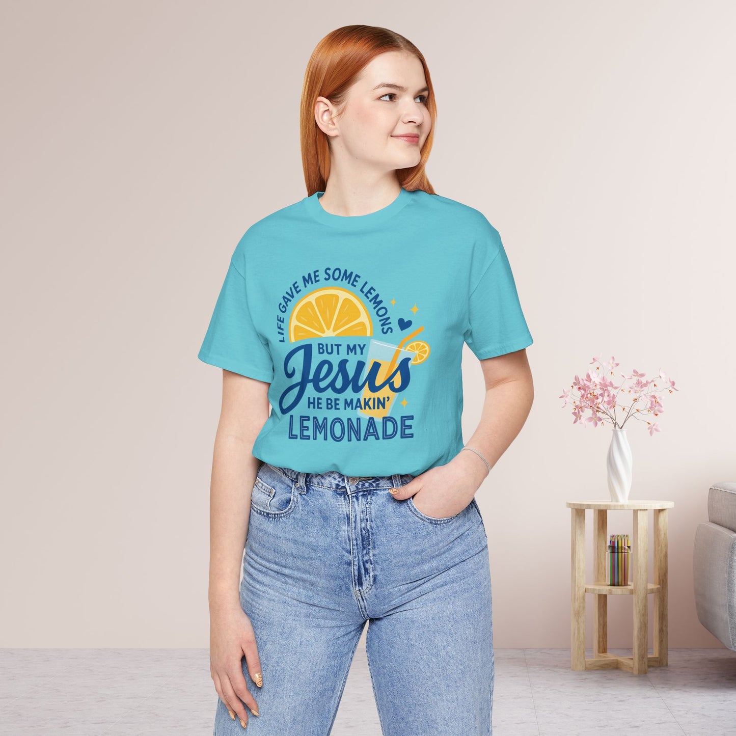 Life Gave Me Lemons But My Jesus Makes Lemonade Soft Cotton Tee