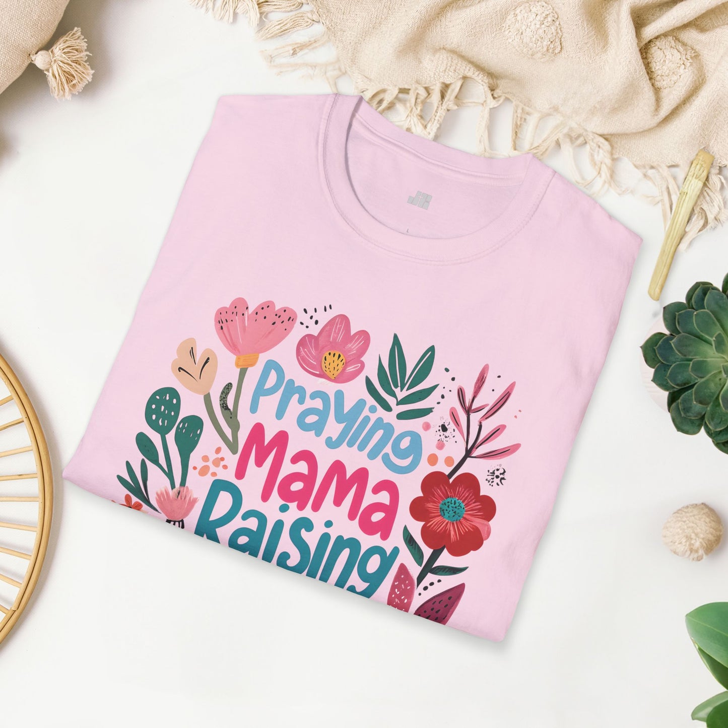 Praying Mama Raising Warriors Softstyle T-shirt