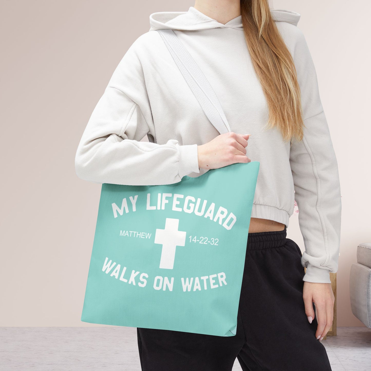 My Lifeguard Walks on Water Tote Bag - 16"