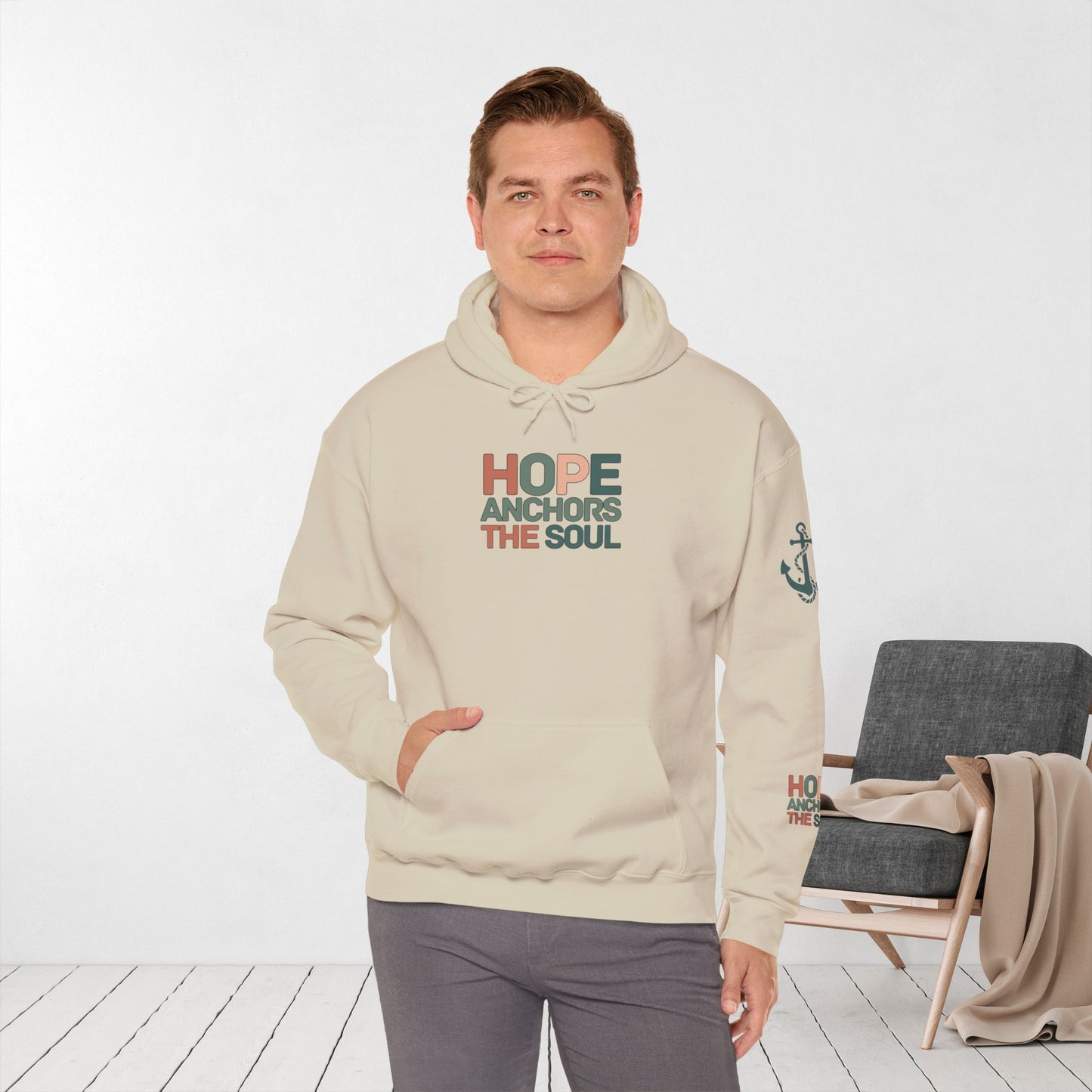 Hope Anchors the Soul Hoodie -  Hebrews 6:19 Bible Verse Christian Hoodie