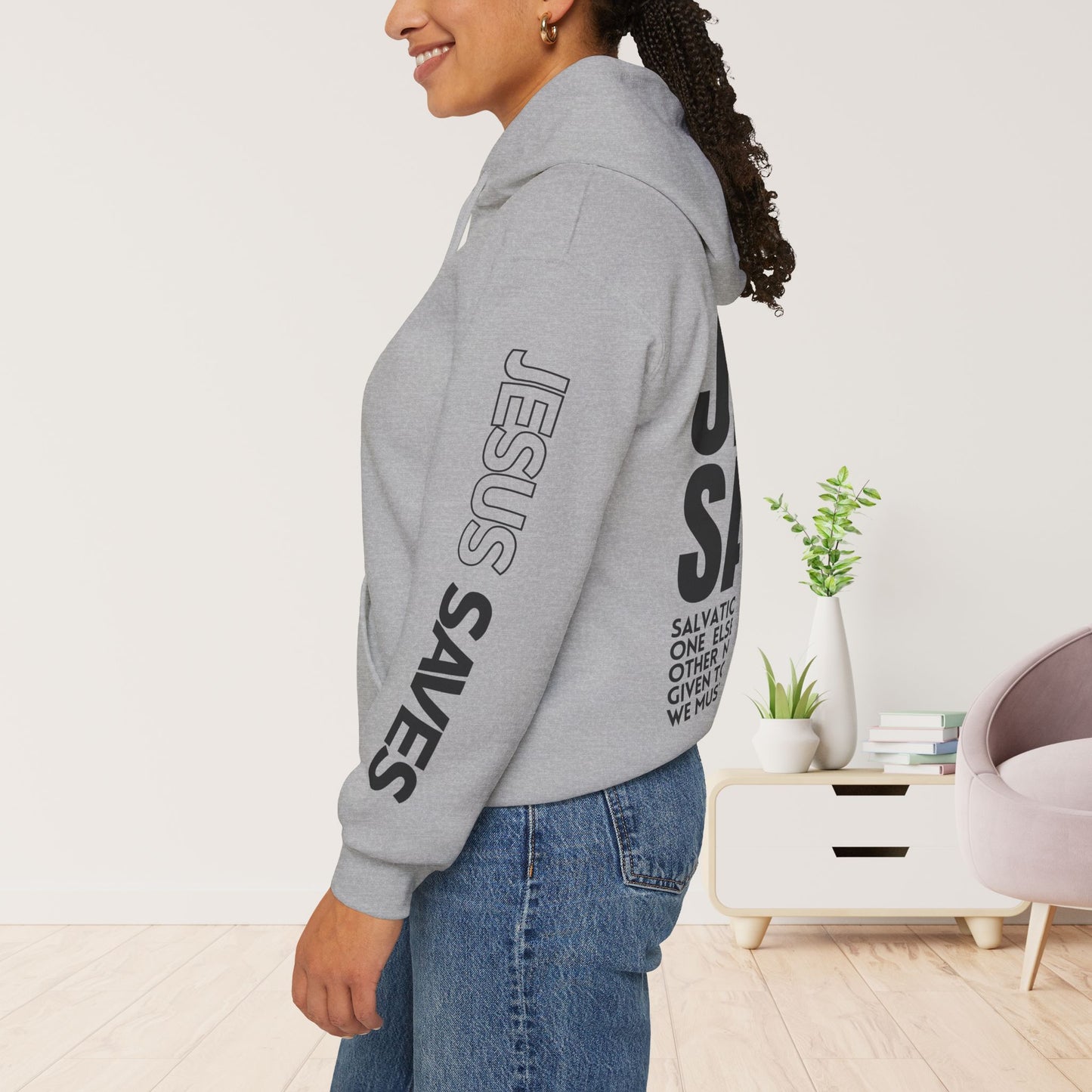 Jesus Saves Hoodie - Acts 4:12 Bible Verse Christian Hoodie