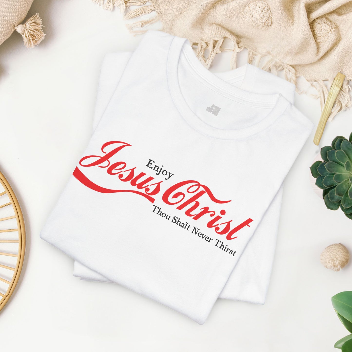 Enjoy Jesus Christ Soft Cotton Tee - John 4:14