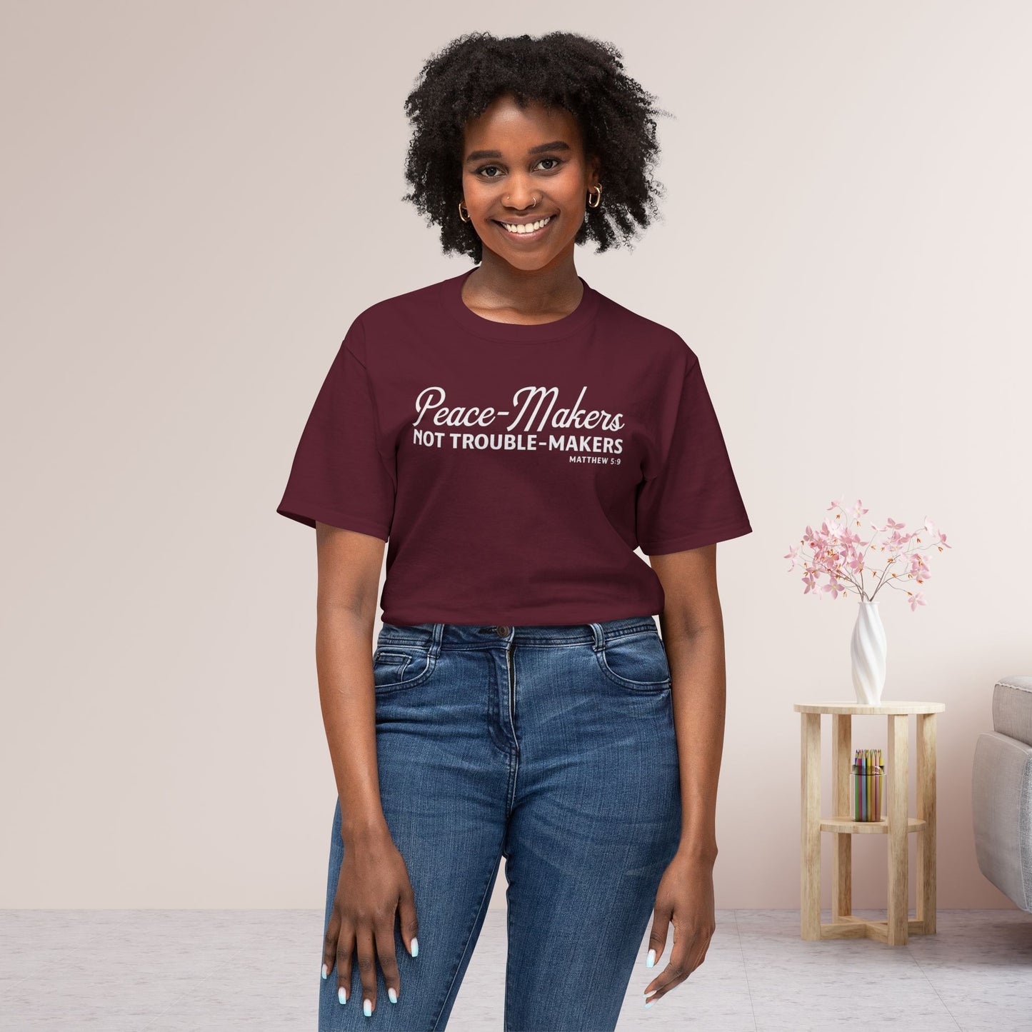 Peace-Makers, Not Trouble-Makers Unisex HD Cotton Tee