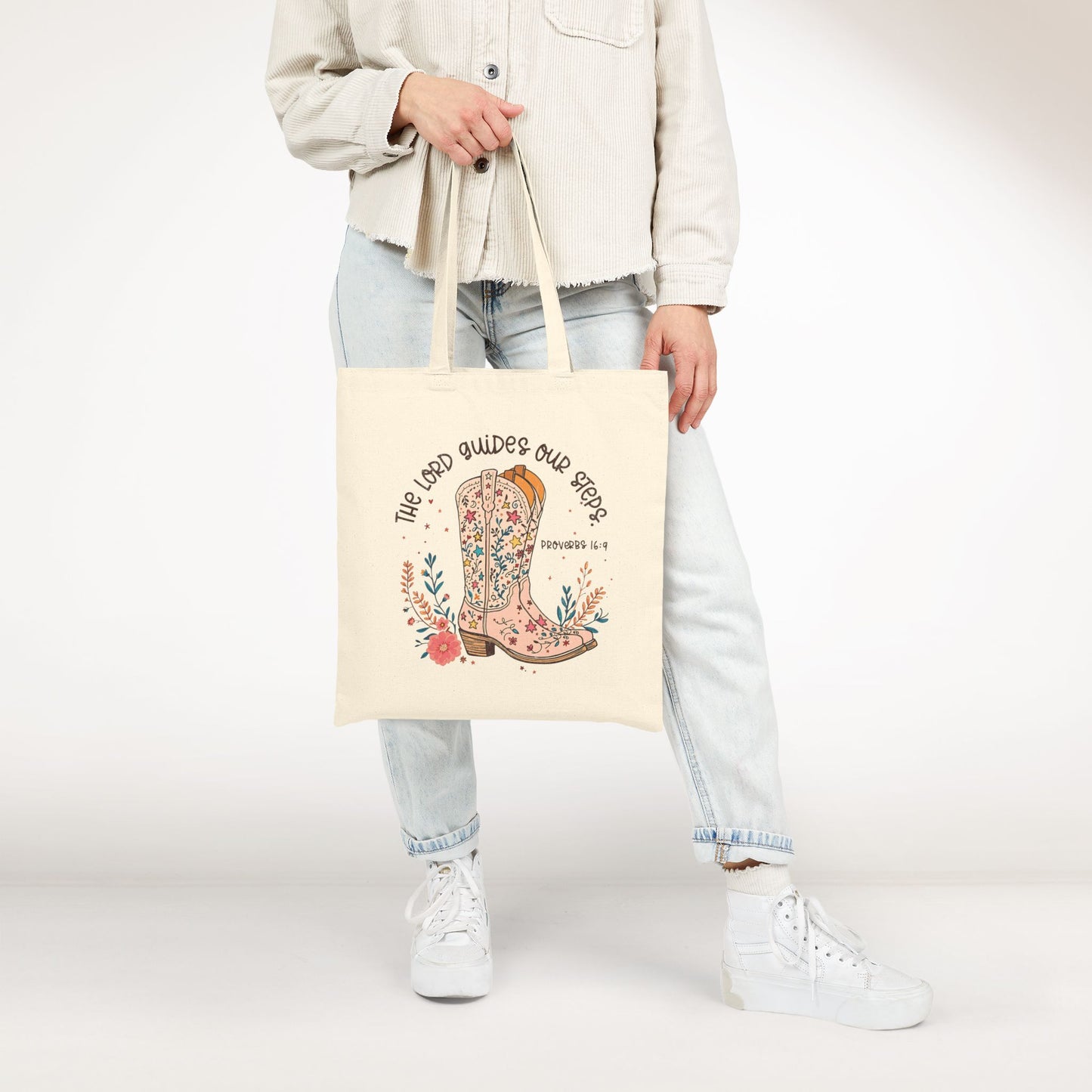 The Lord Guides Our Steps Canvas Tote Bag