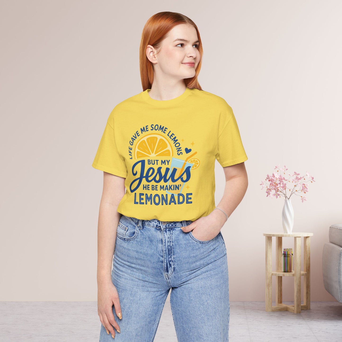 Life Gave Me Lemons But My Jesus Makes Lemonade Soft Cotton Tee