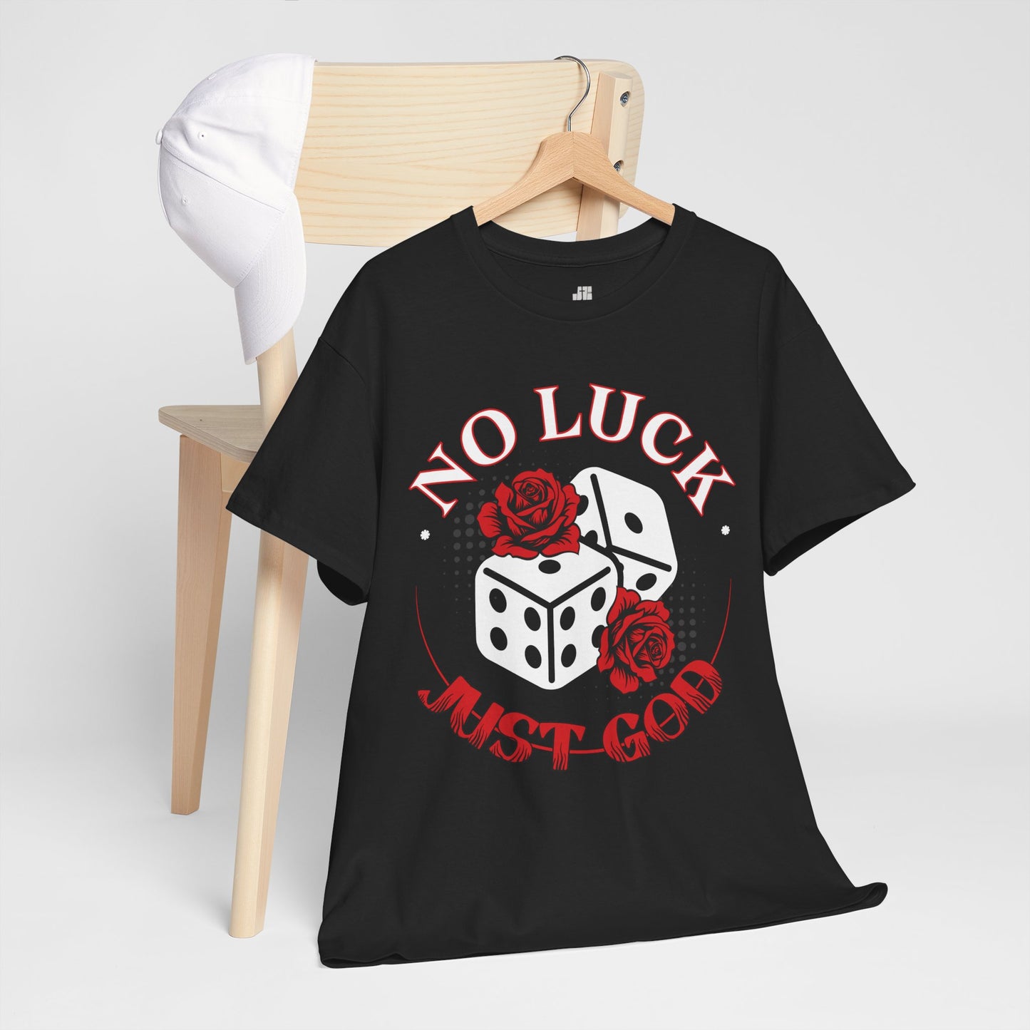 No Luck Just God Heavy Cotton Tee