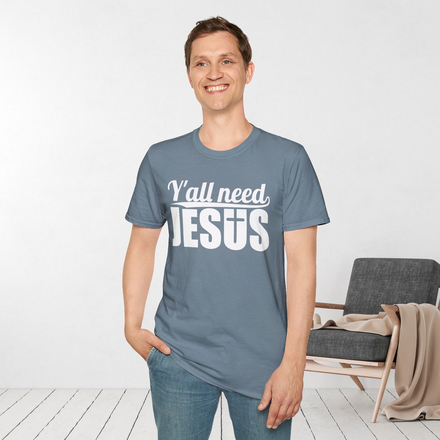Y'all Need Jesus Softstyle T-shirt - Christian Shirt