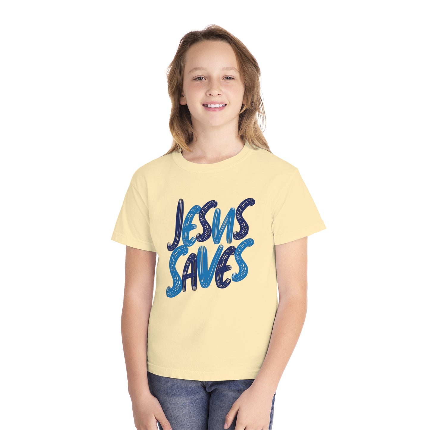 Jesus Saves Comfort Colors Youth Christian Tee