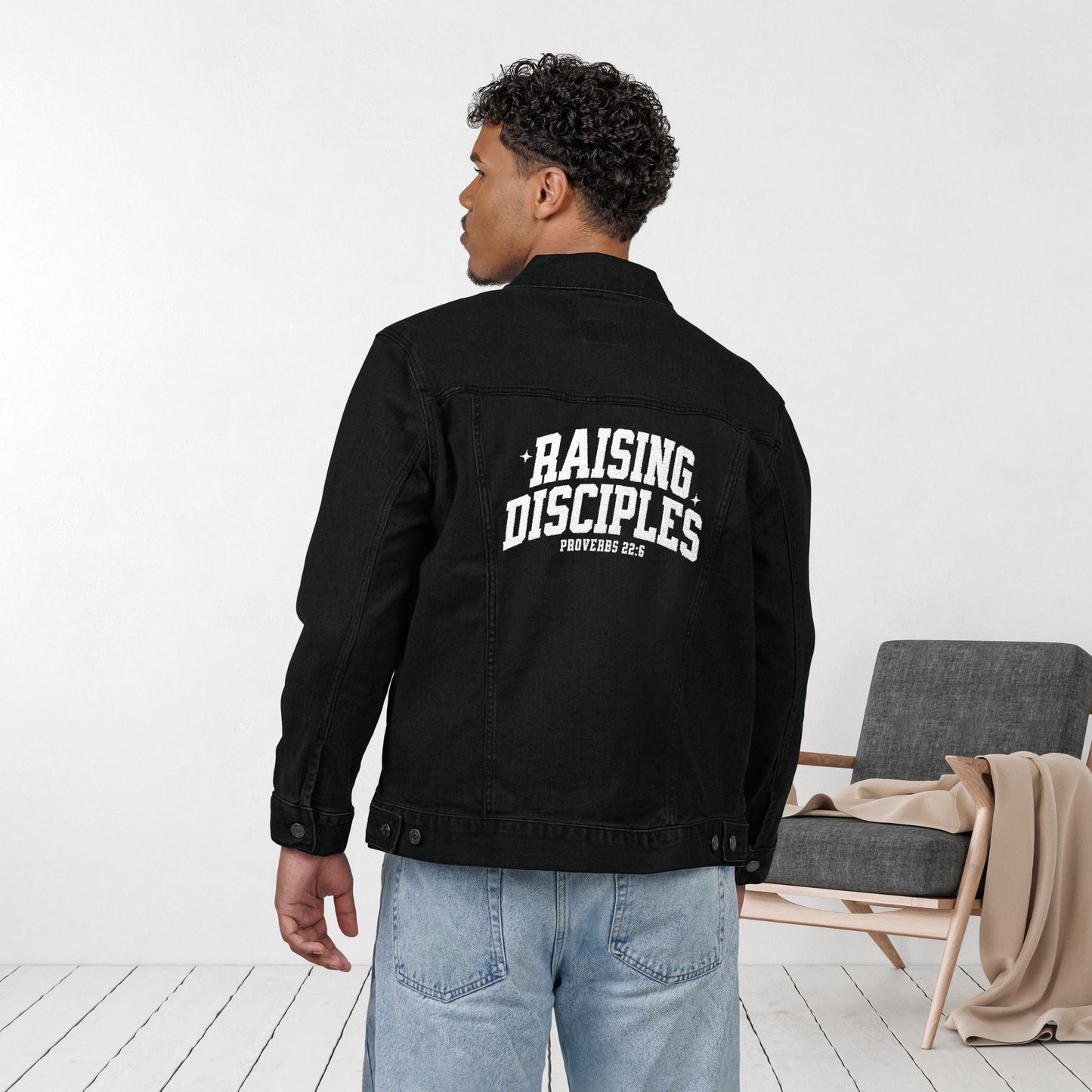 Embroidered Raising Disciples Unisex Denim Jacket