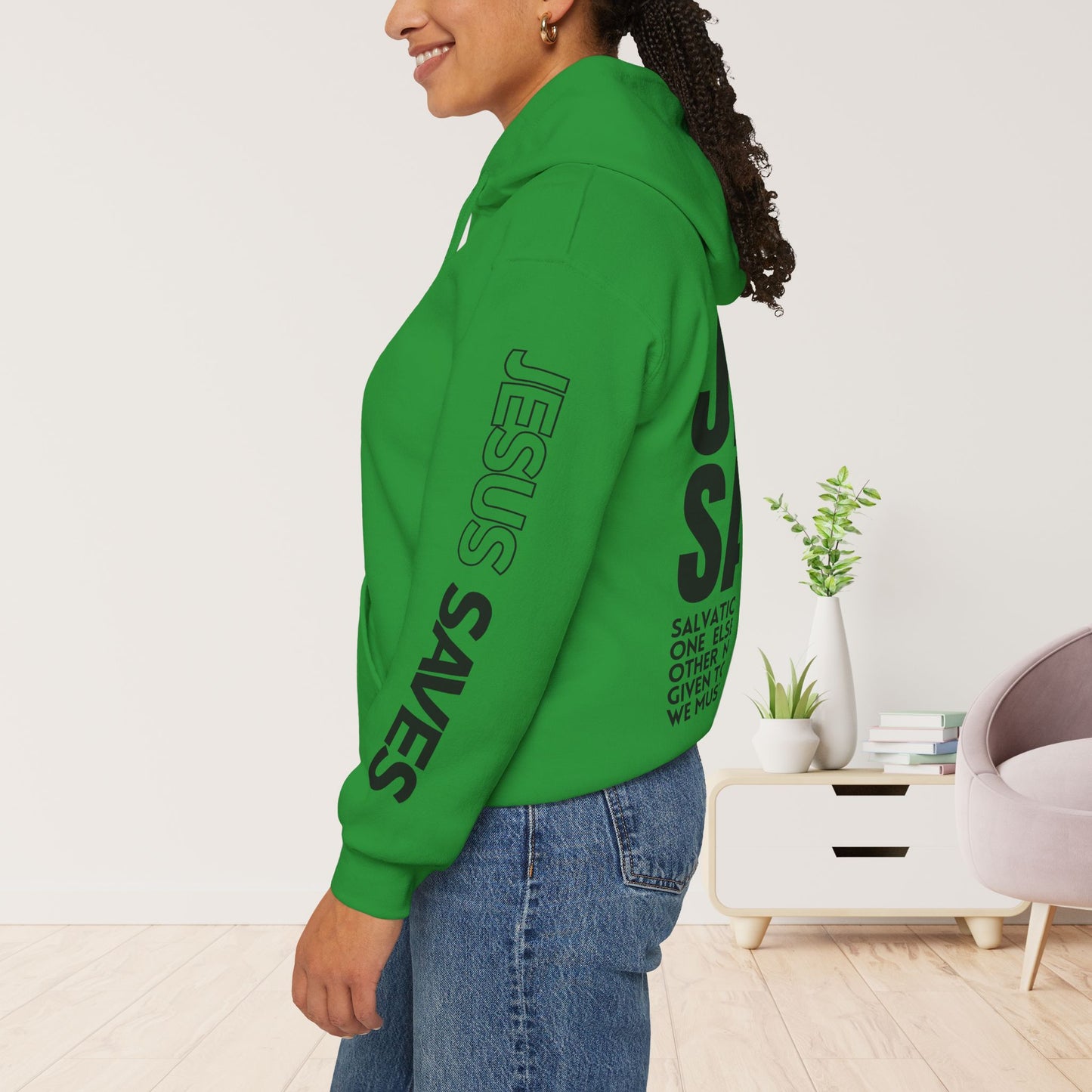 Jesus Saves Hoodie - Acts 4:12 Bible Verse Christian Hoodie