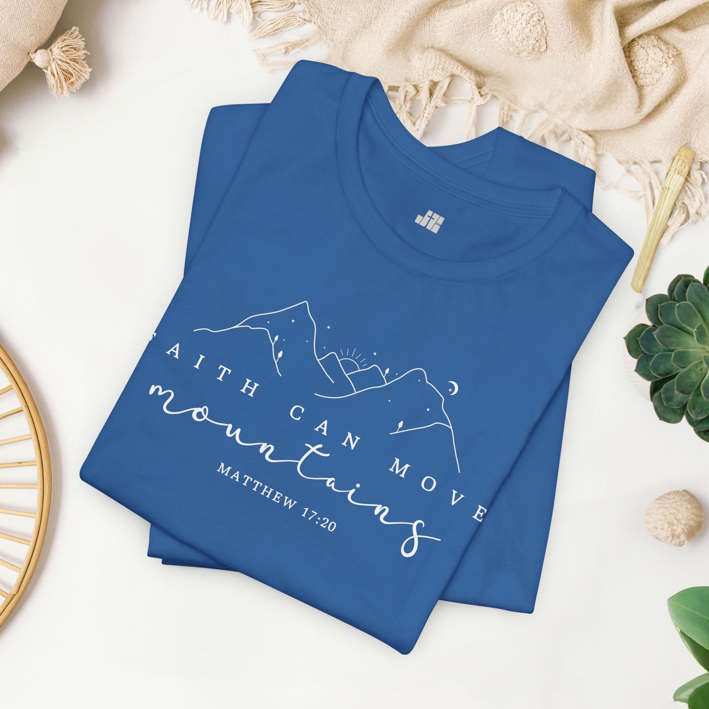 Faith Can Move Mountains Soft Cotton Tee - Matthew 17:20 Bible Verse Shirt