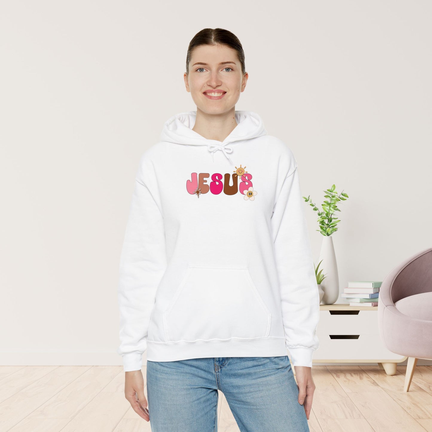Pink Jesus is the Way John 14:6 Bible Verse Christian Hoodie