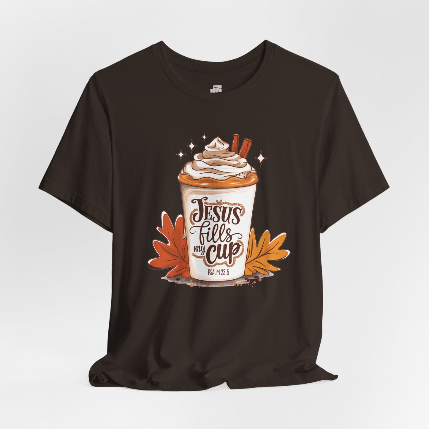 Jesus Fills My Cup Soft Cotton Tee - Fall Christian Tee