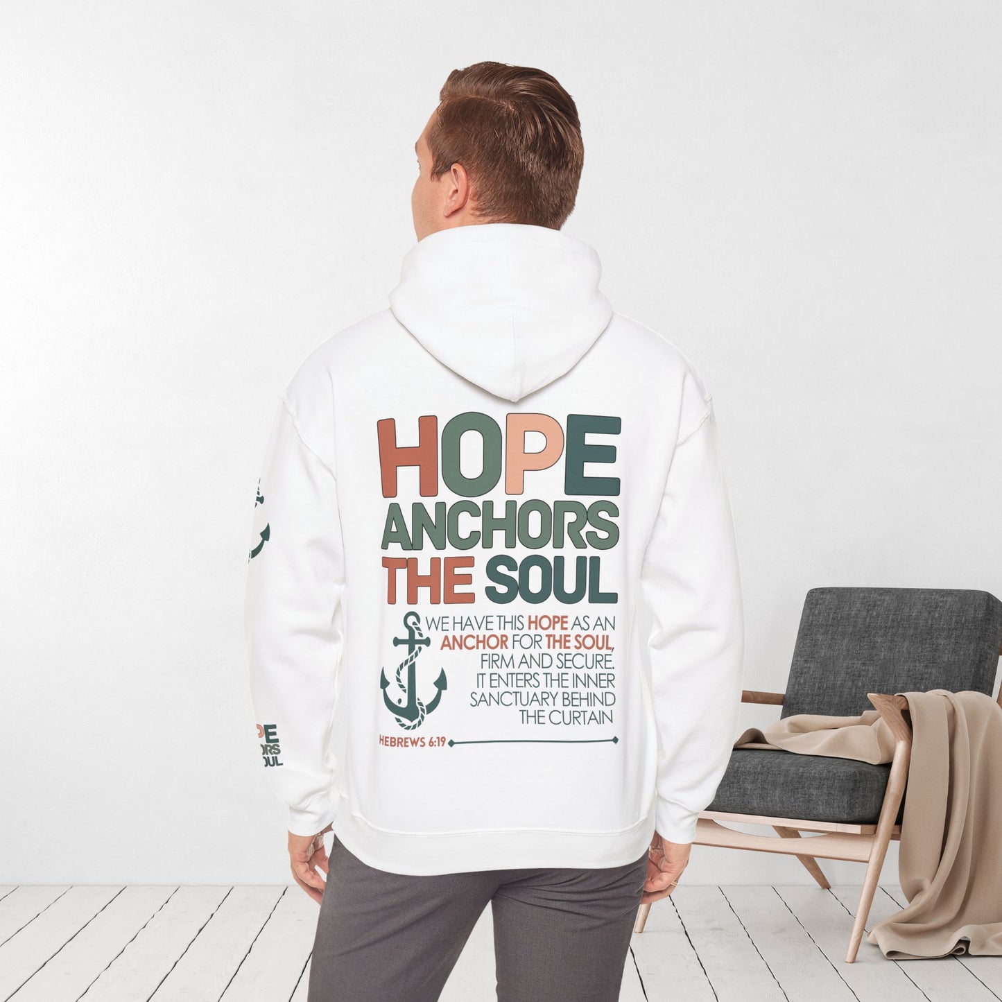 Hope Anchors the Soul Hoodie -  Hebrews 6:19 Bible Verse Christian Hoodie