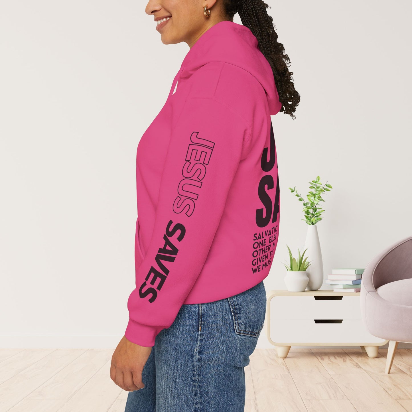 Jesus Saves Hoodie - Acts 4:12 Bible Verse Christian Hoodie