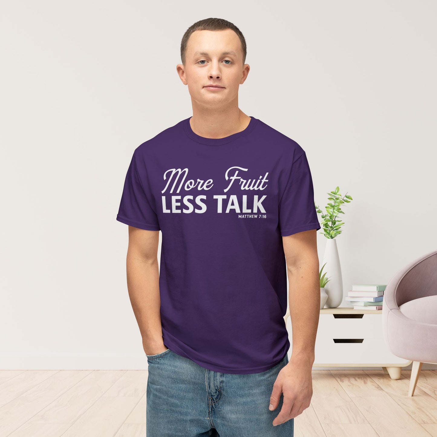 More Fruit, Less Talk Unisex HD Cotton Tee