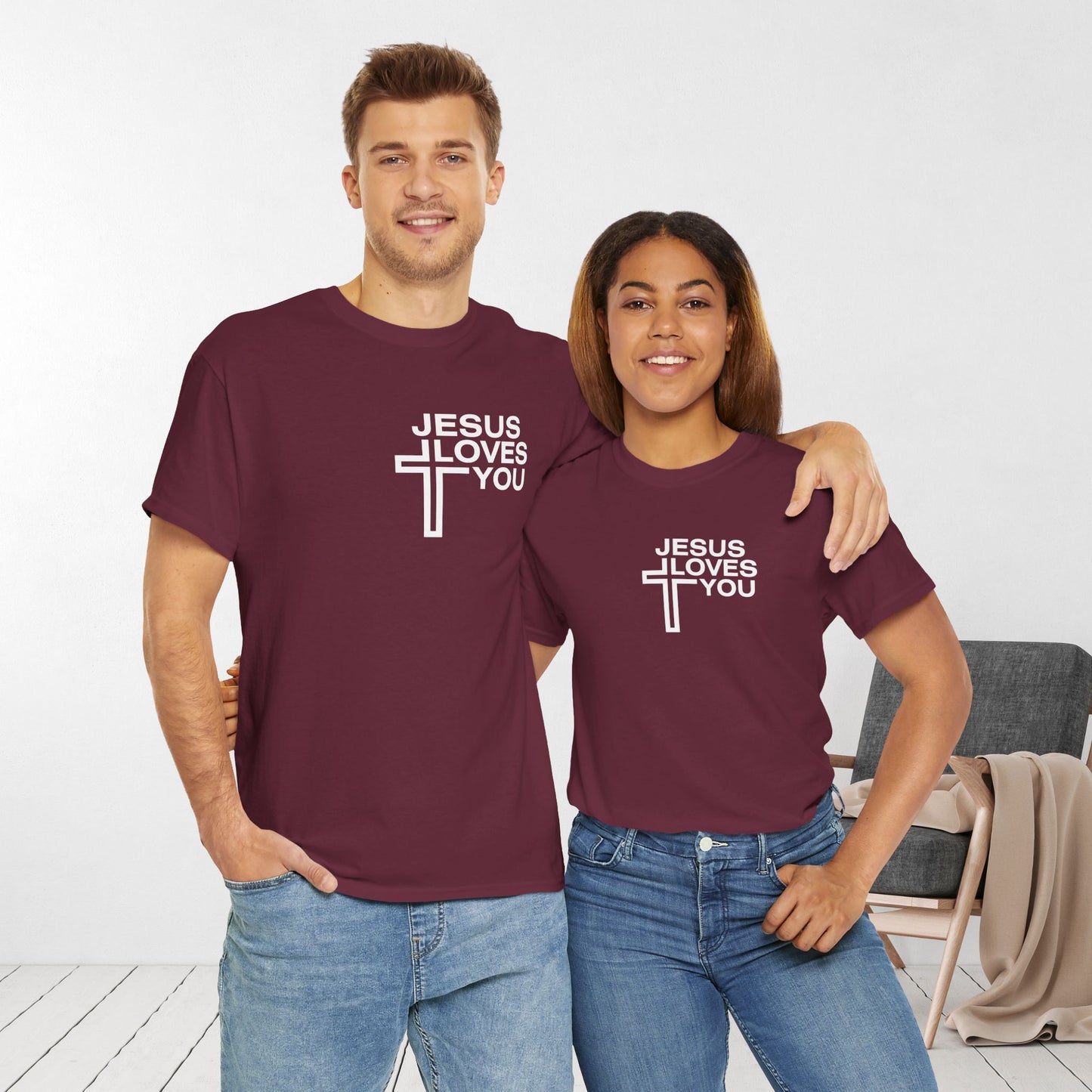 Jesus Loves You Heavy Cotton Tee