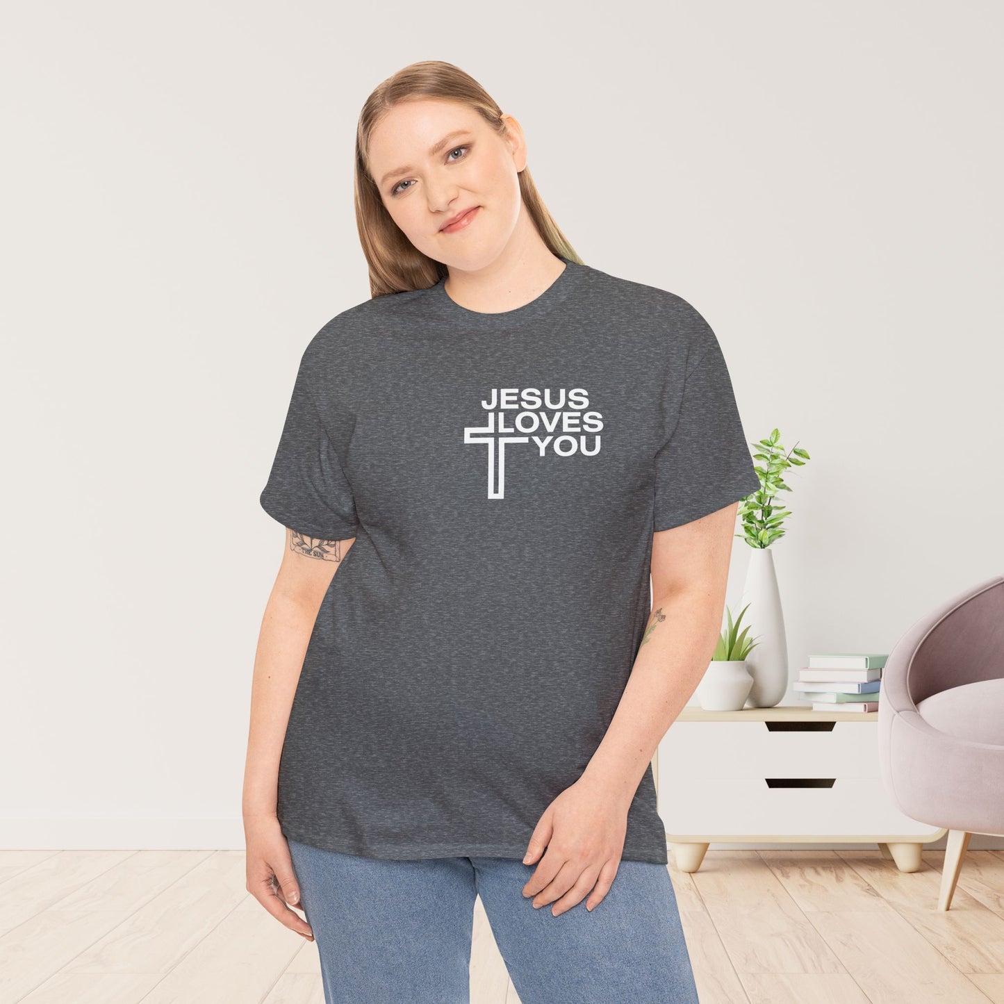 Jesus Loves You Heavy Cotton Tee