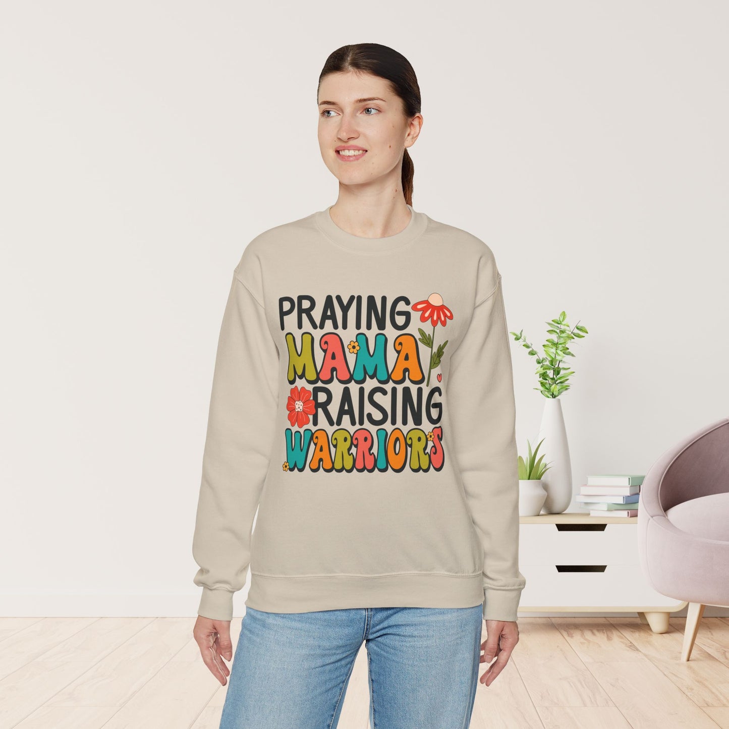Praying Mama Raising Warriors Sweatshirt - Christian Mom Sweatshirt