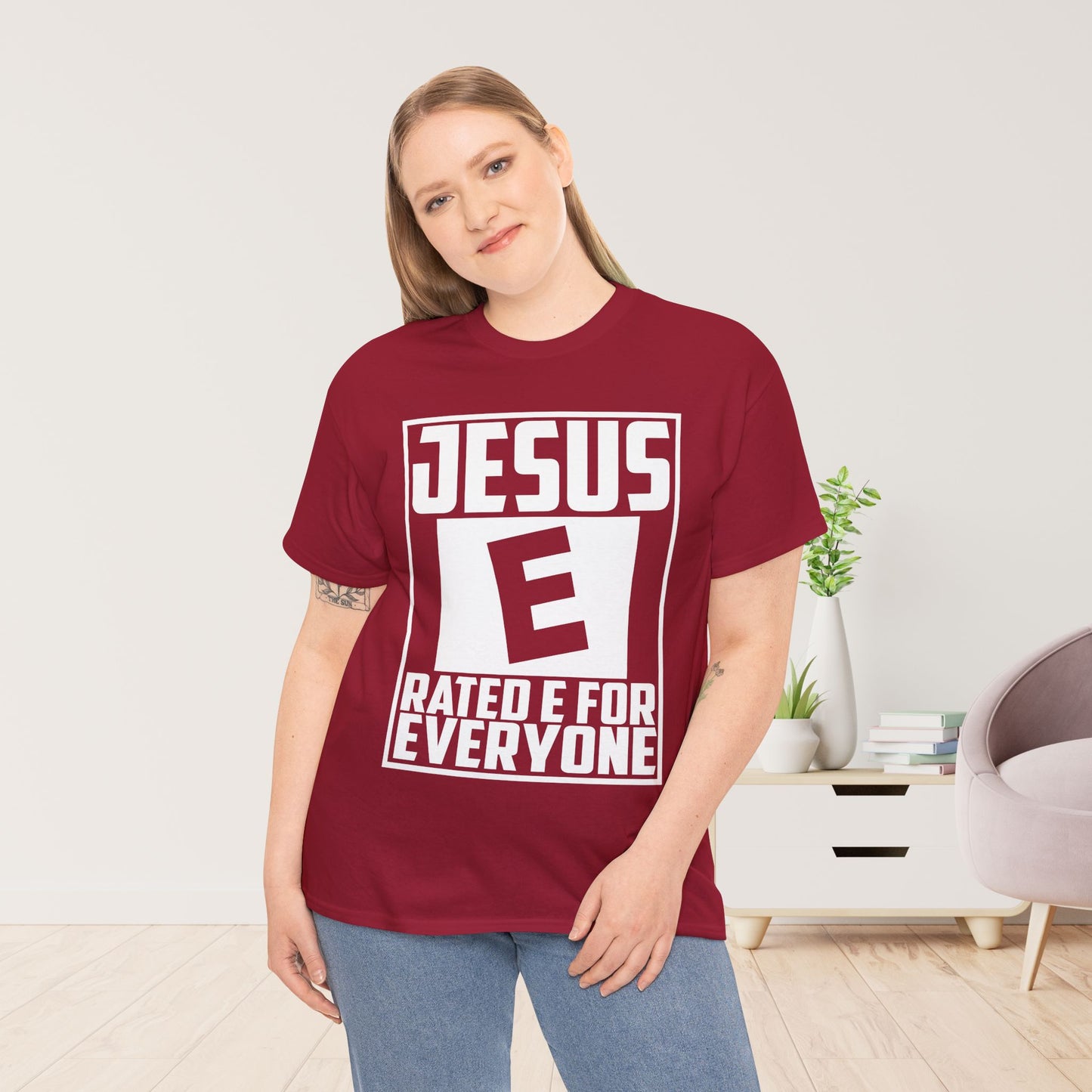 Jesus Rated E for Everyone Heavy Cotton Tee