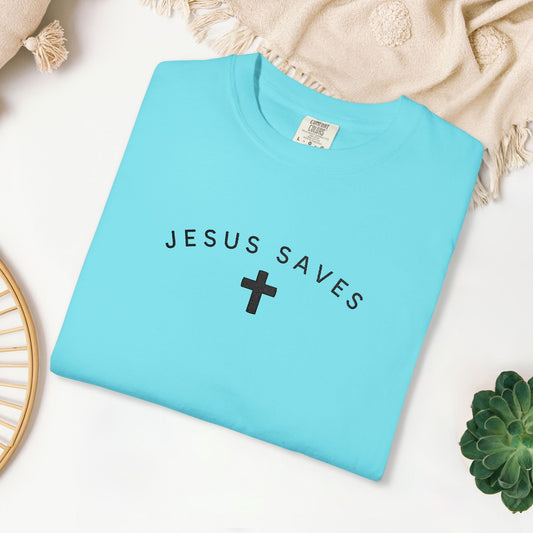Embroidered Jesus Saves Comfort Colors Shirt