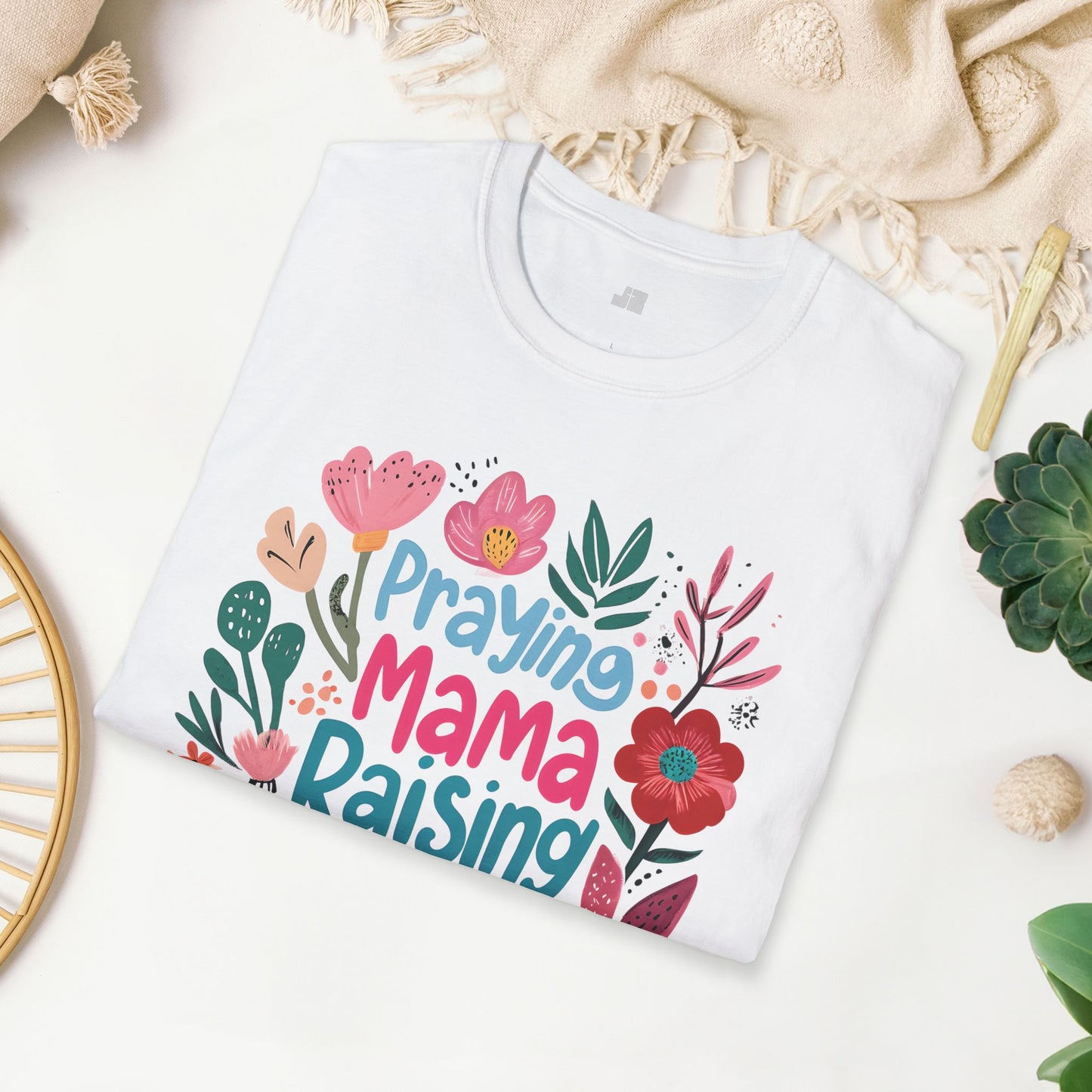 Praying Mama Raising Warriors Softstyle T-shirt