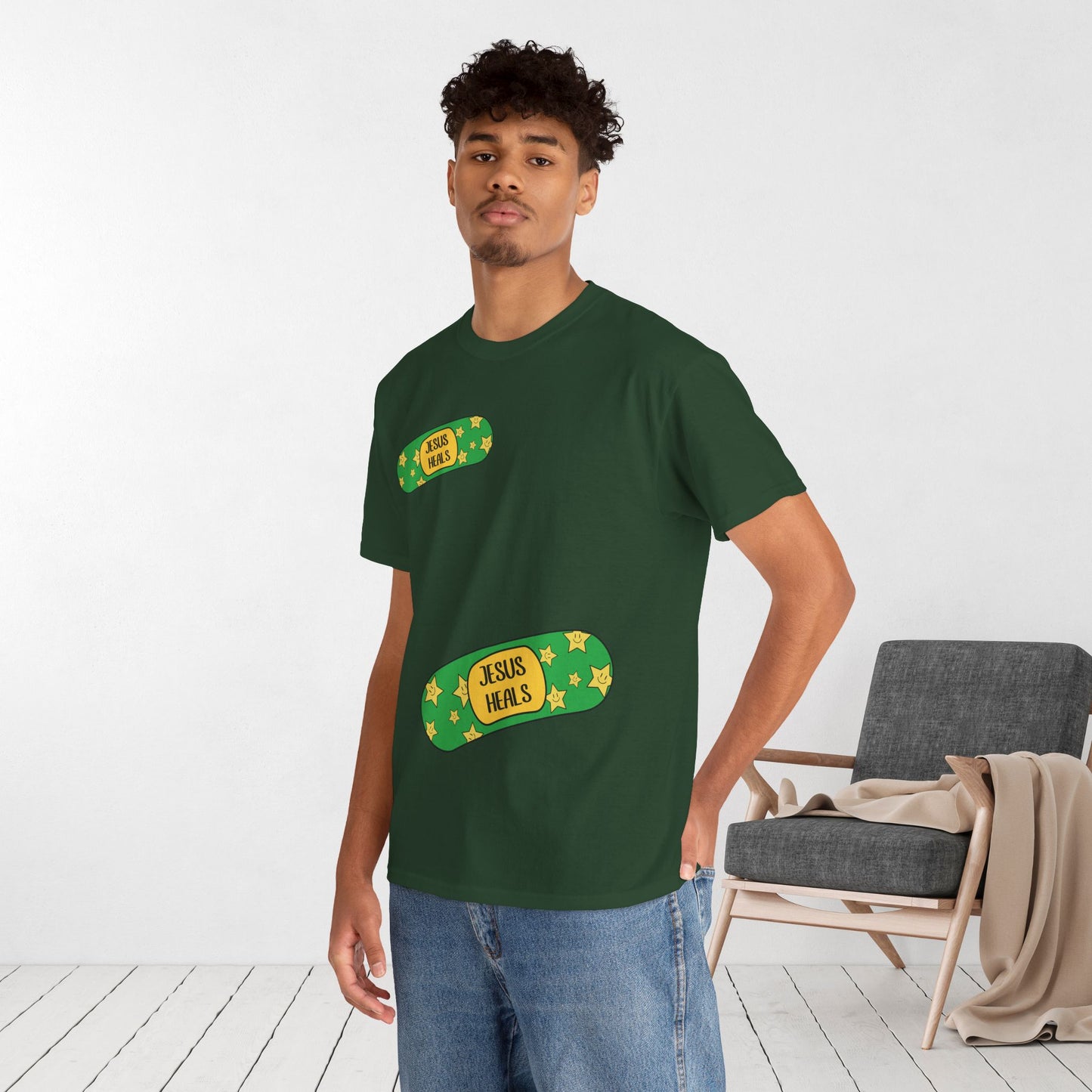 Jesus Heals Heavy Cotton Tee