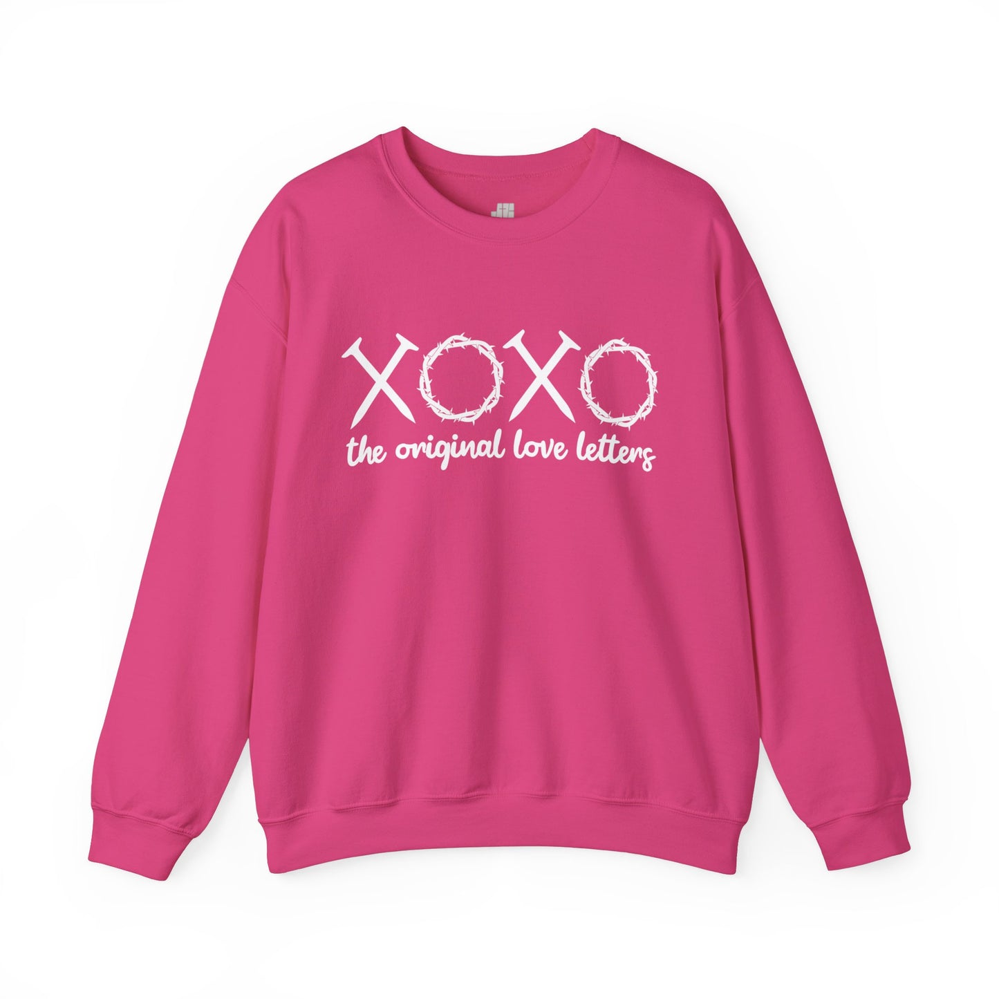 XOXO The Original Love Letters Bible Verse Romans 5:8 Sweatshirt