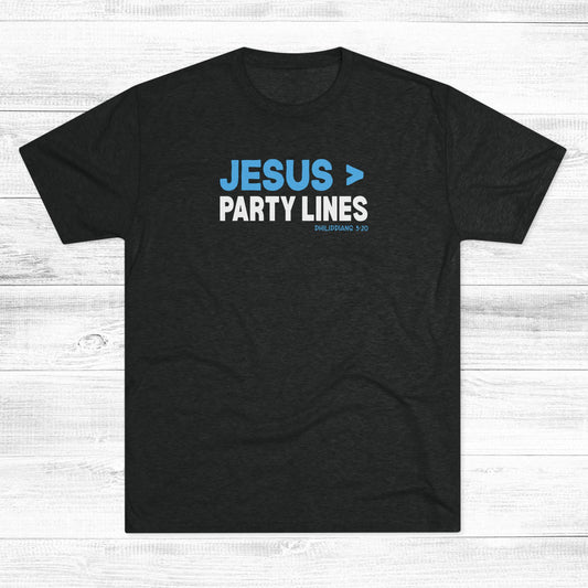 Jesus > Party Lines Unisex Tri-Blend Crew Tee