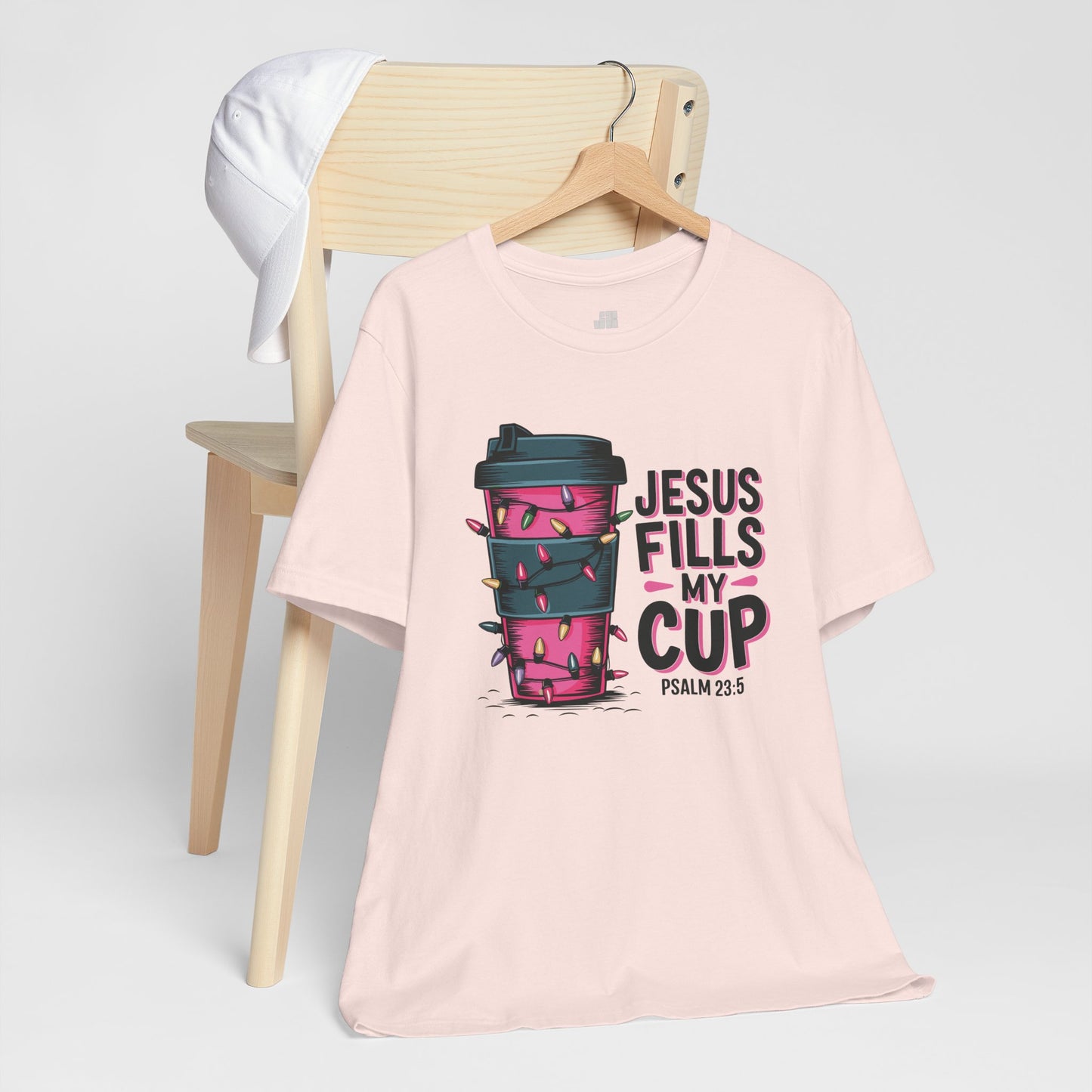 Jesus Fills My Cup Soft Cotton Tee - Holiday Christian Shirt