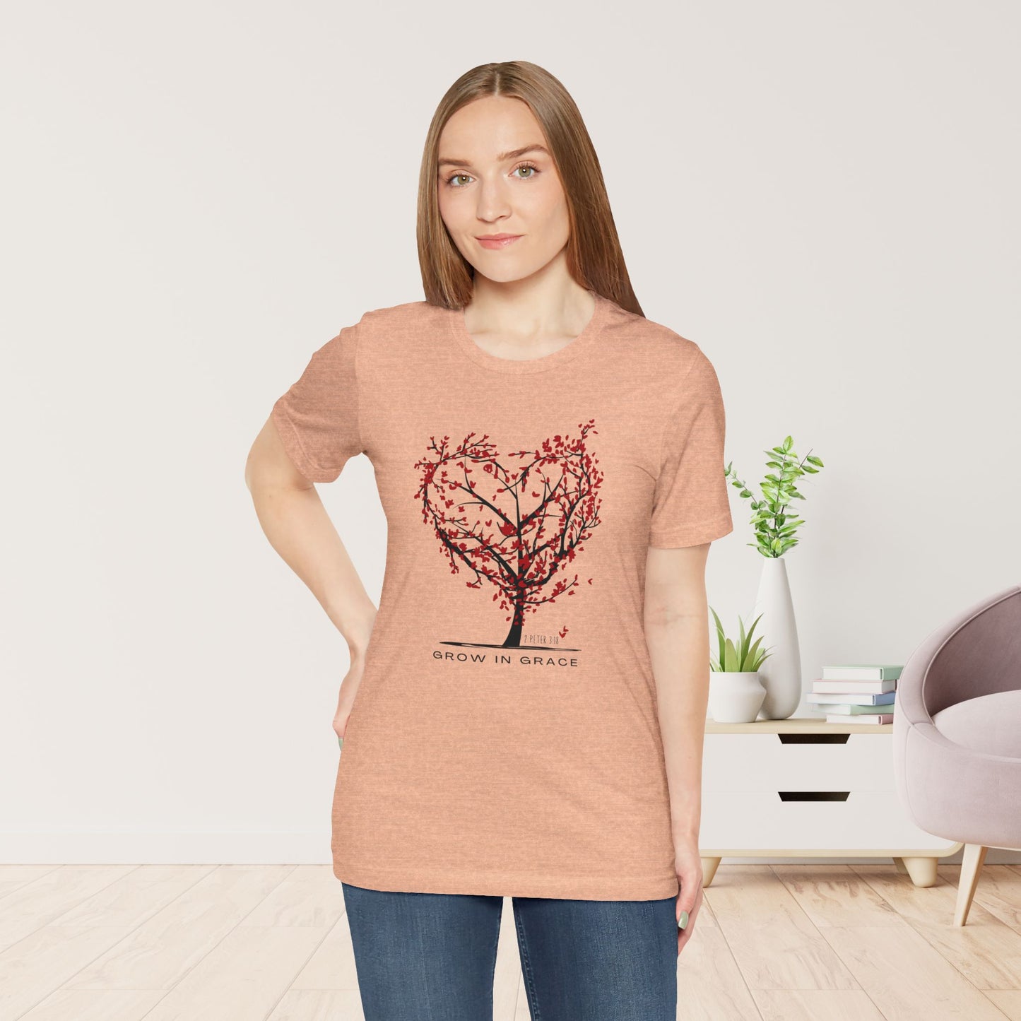 Grow in Grace Bible Verse Soft Cotton Tee