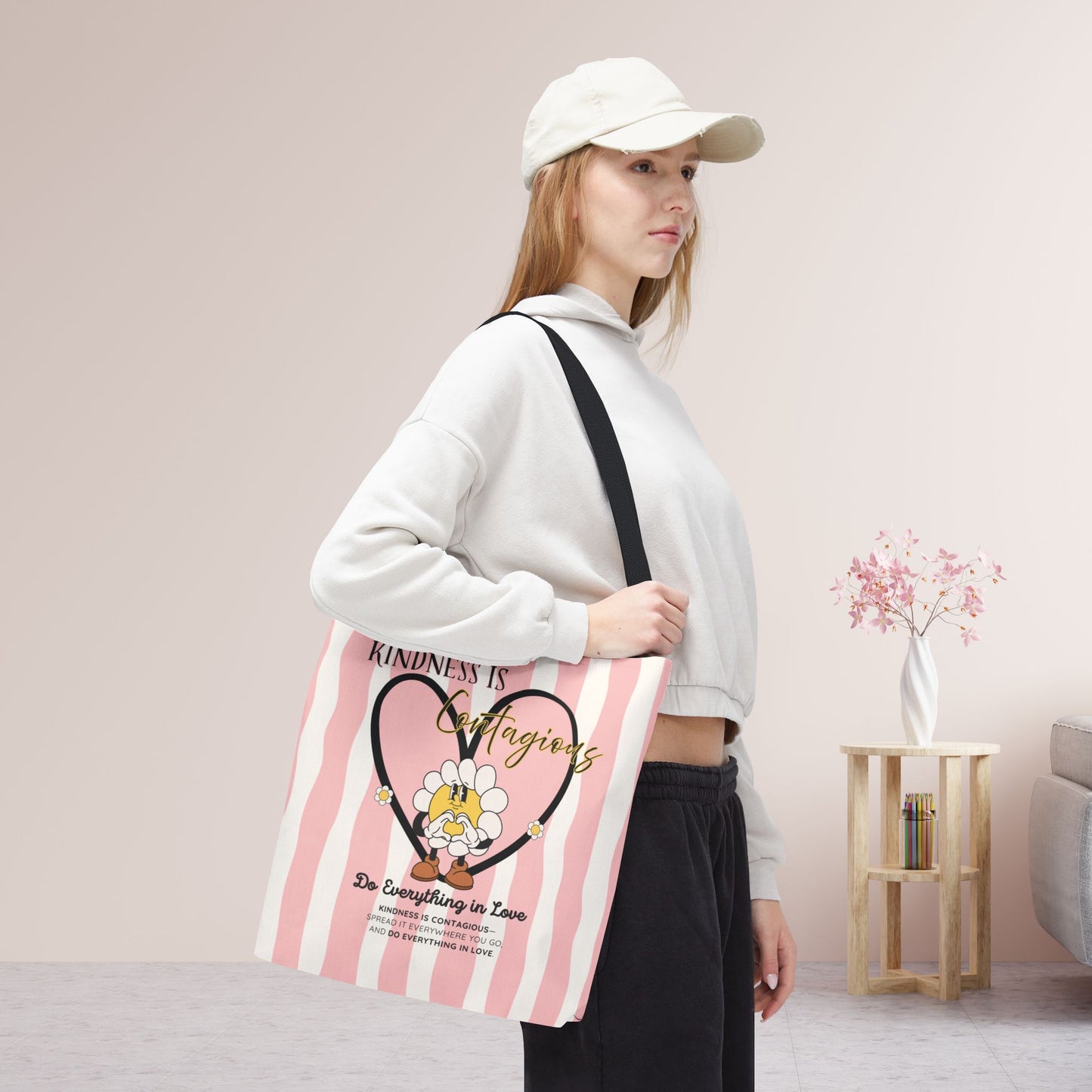 Kindness is Contagious Tote Bag - Christian Tote Bag