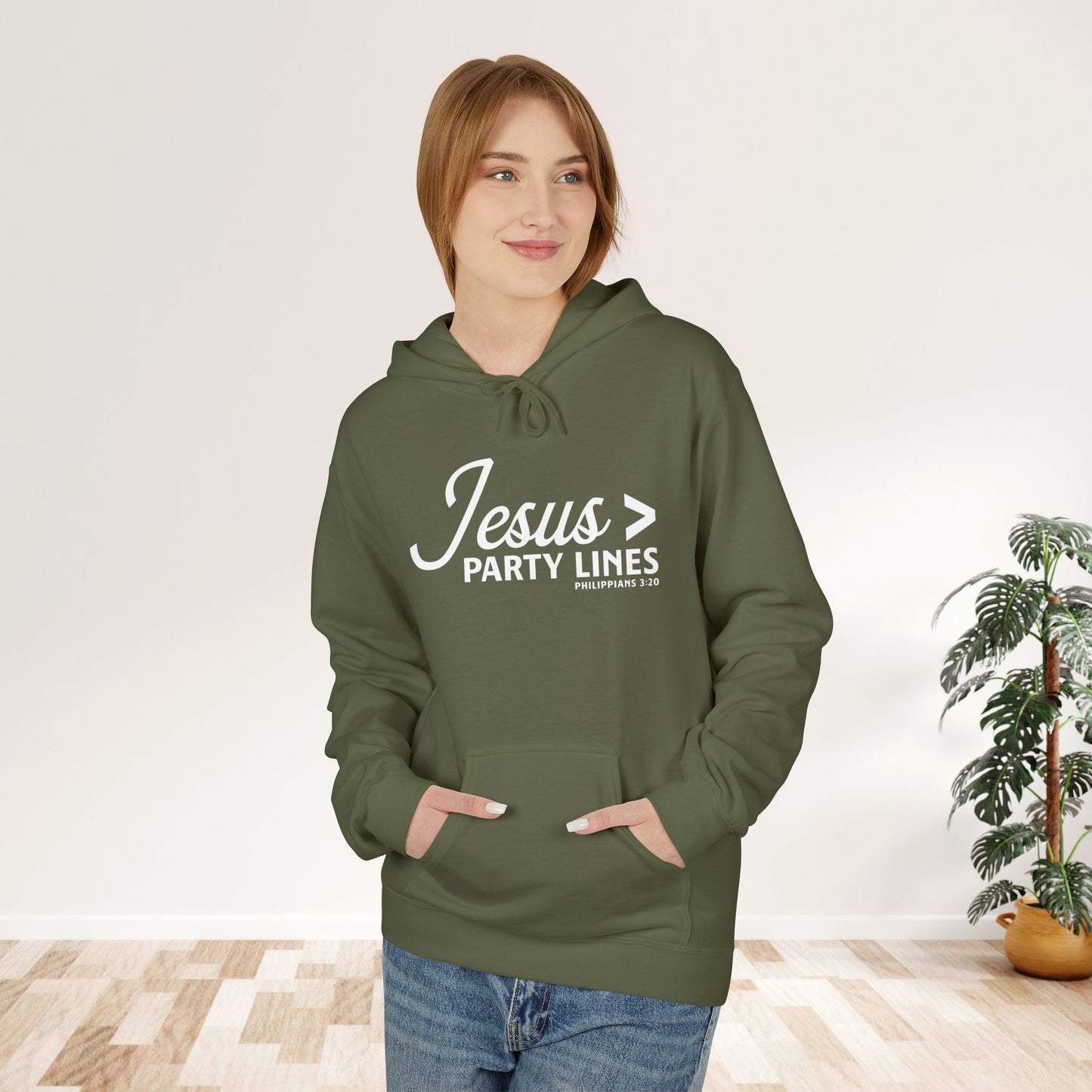 Jesus > Party Lines Unisex Midweight Hoodie