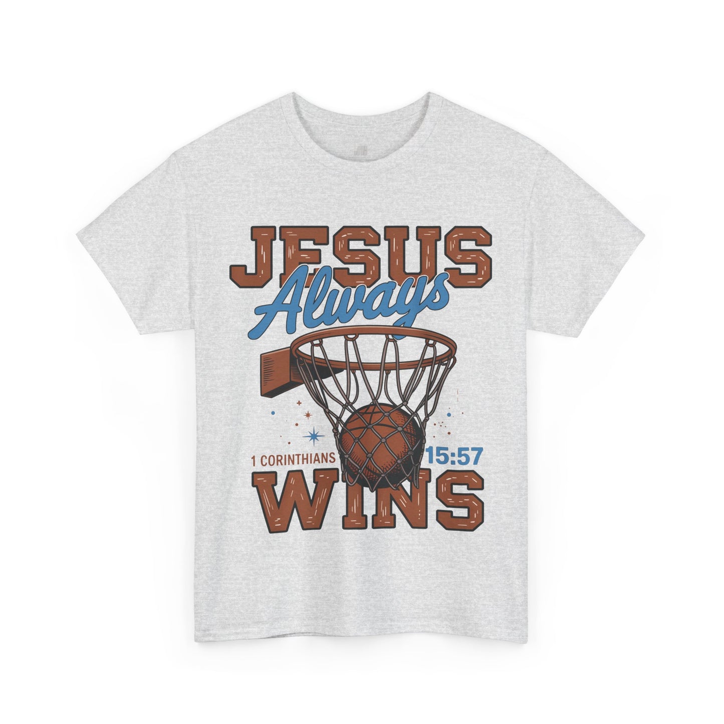 Jesus Always Wins Heavy Cotton Tee