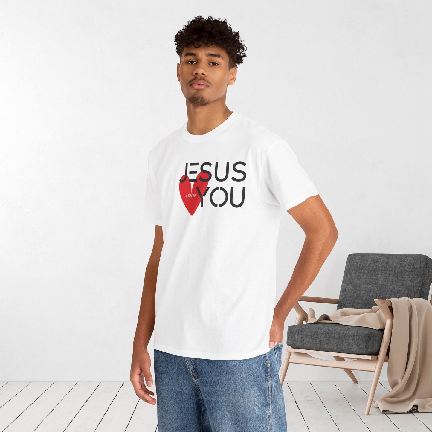 Jesus Loves You Heavy Cotton Tee